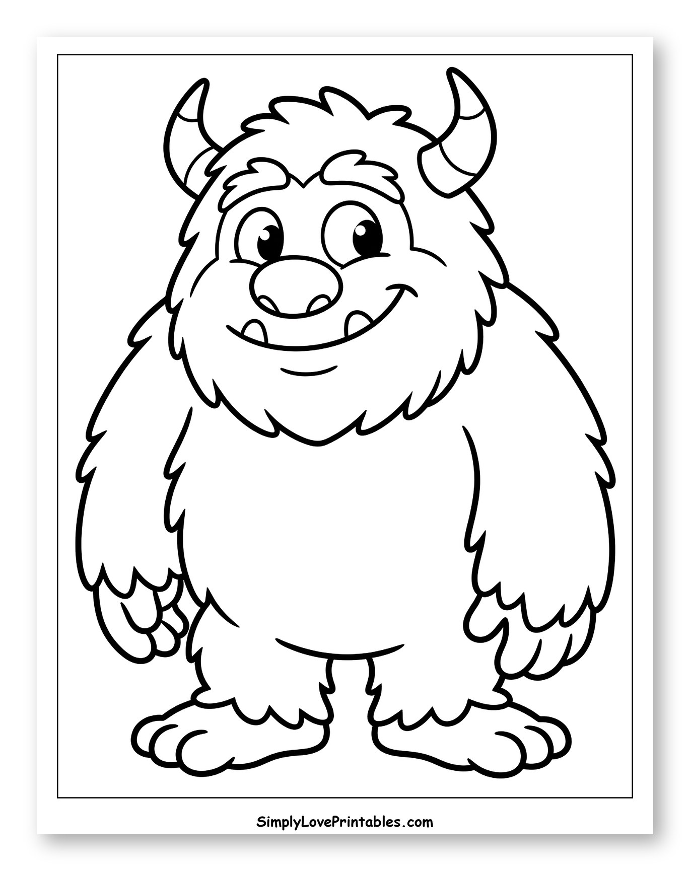 Friendly Cartoon Yeti Monster Standing