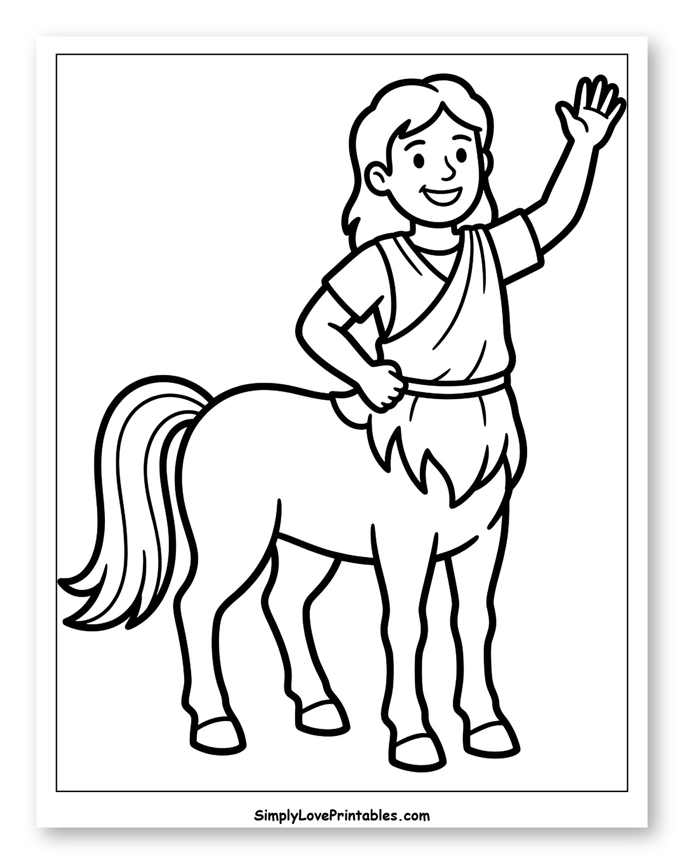 Friendly Centaur Waving with a Smile