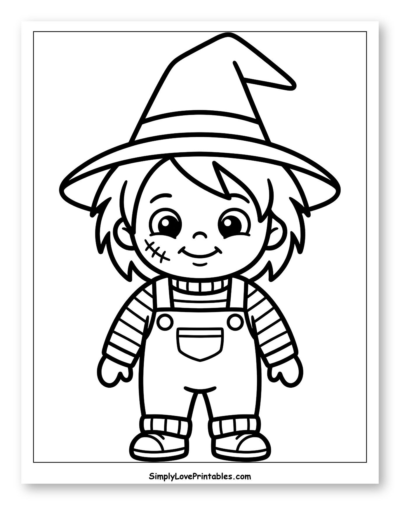 Friendly Chucky Doll Wearing a Witch Hat
