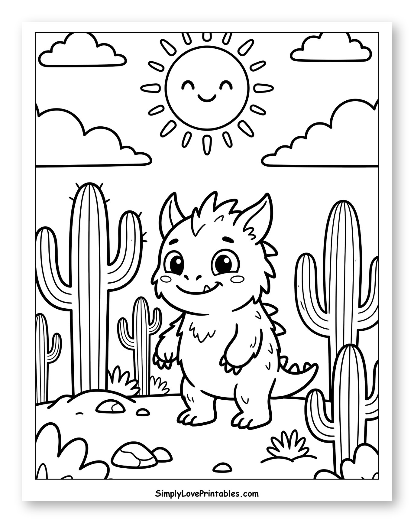 Friendly Chupacabra Smiling in a Desert Landscape
