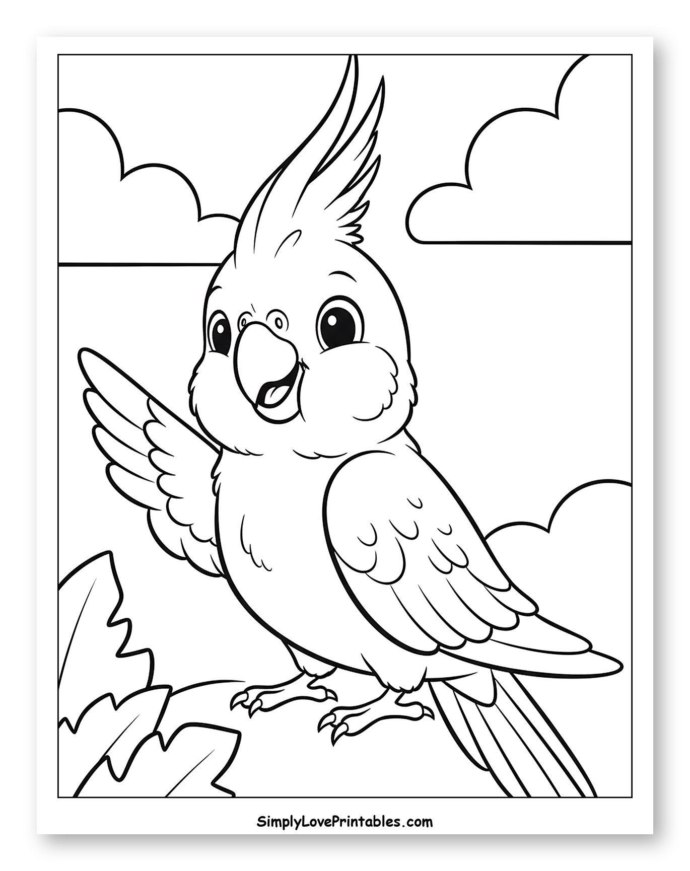 Friendly Cockatiel Parrot Waving Hello