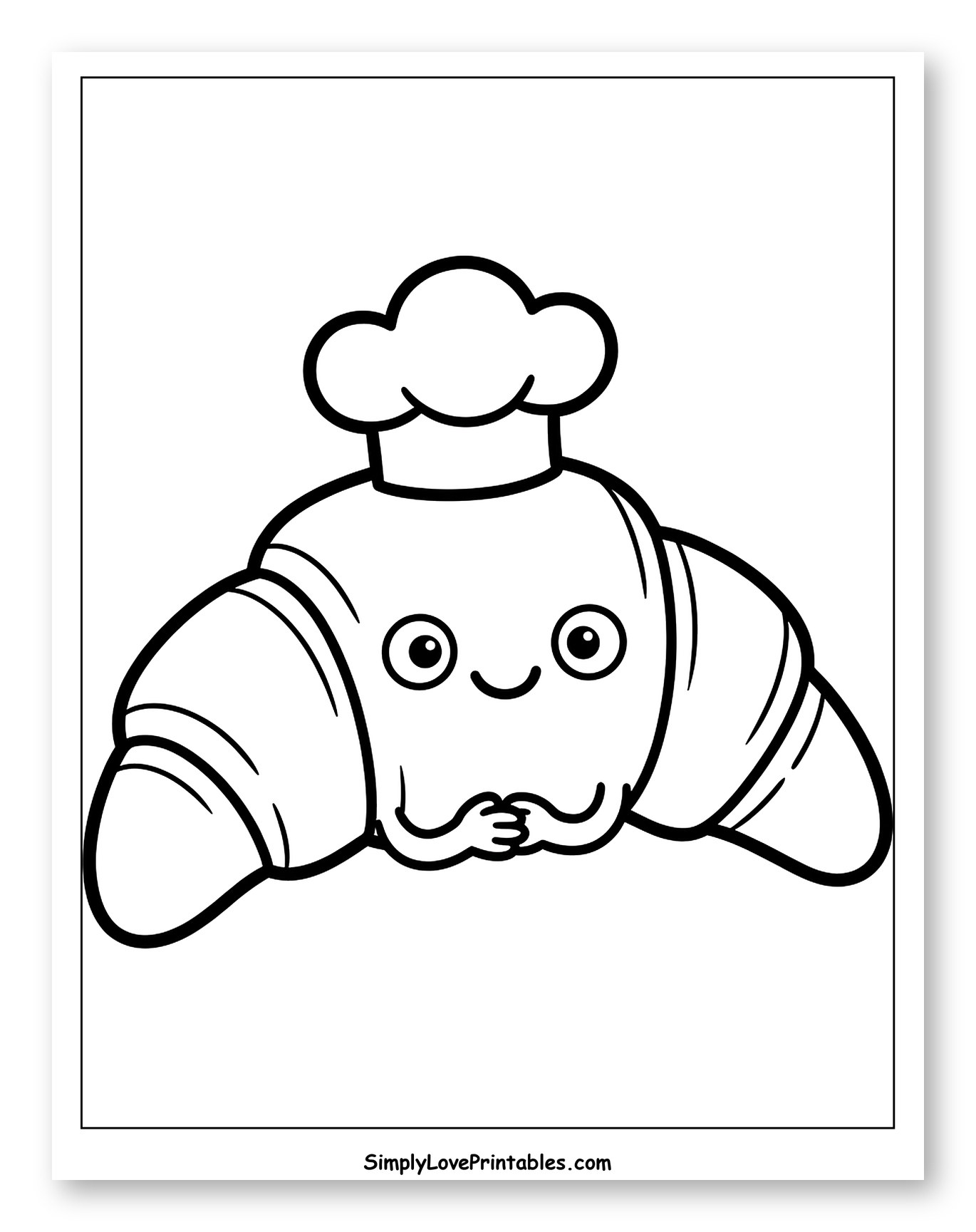 Friendly Croissant Character in Chef Attire