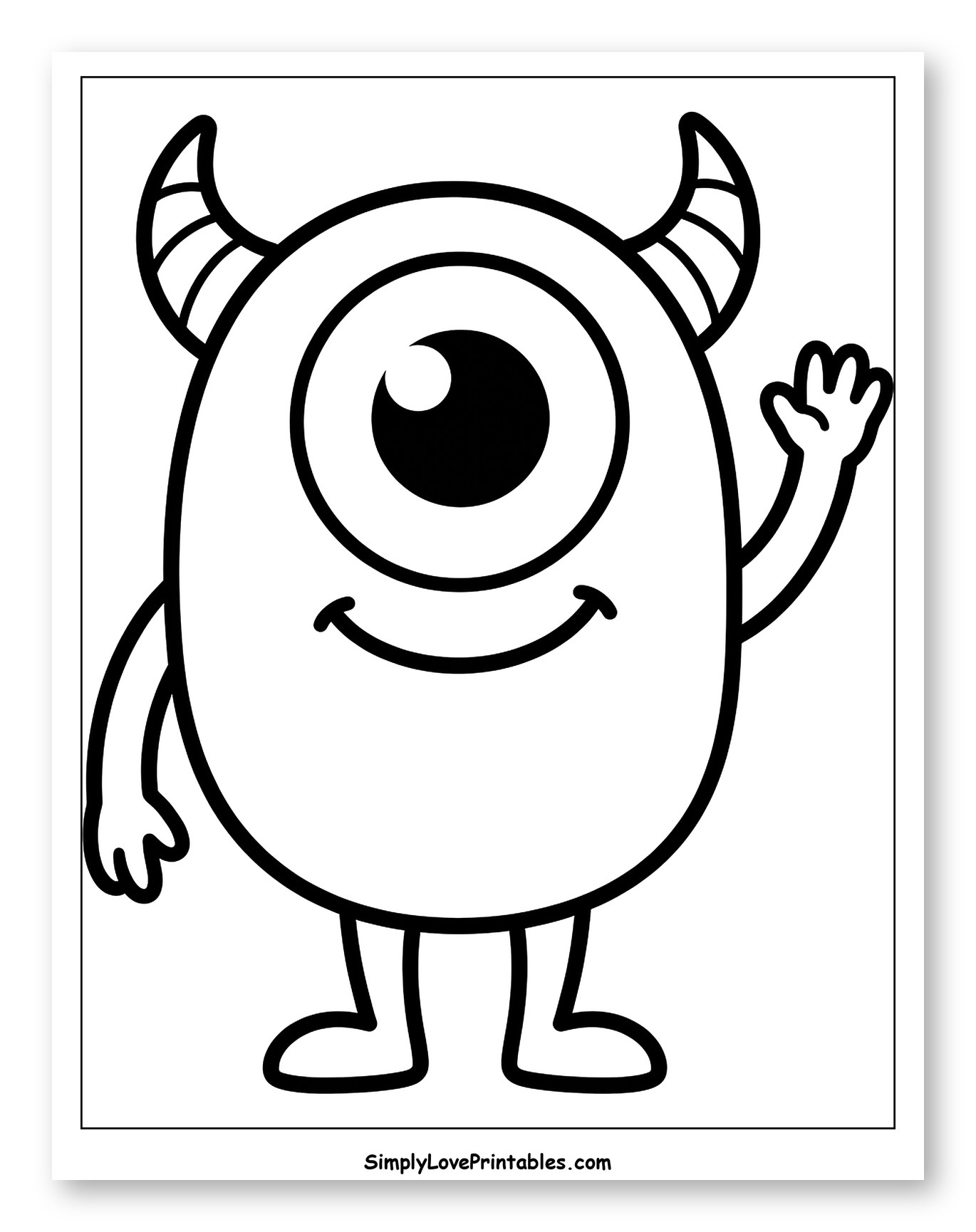 Friendly Cyclops Monster Waving