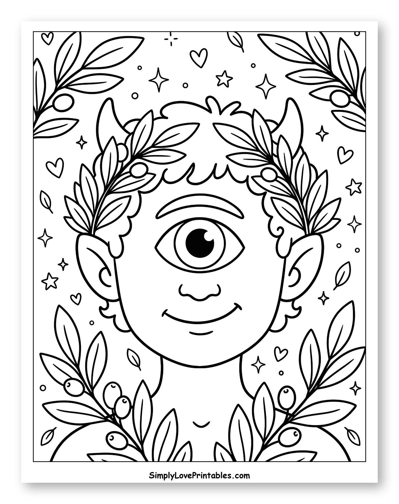 Friendly Cyclops Wearing an Olive Wreath