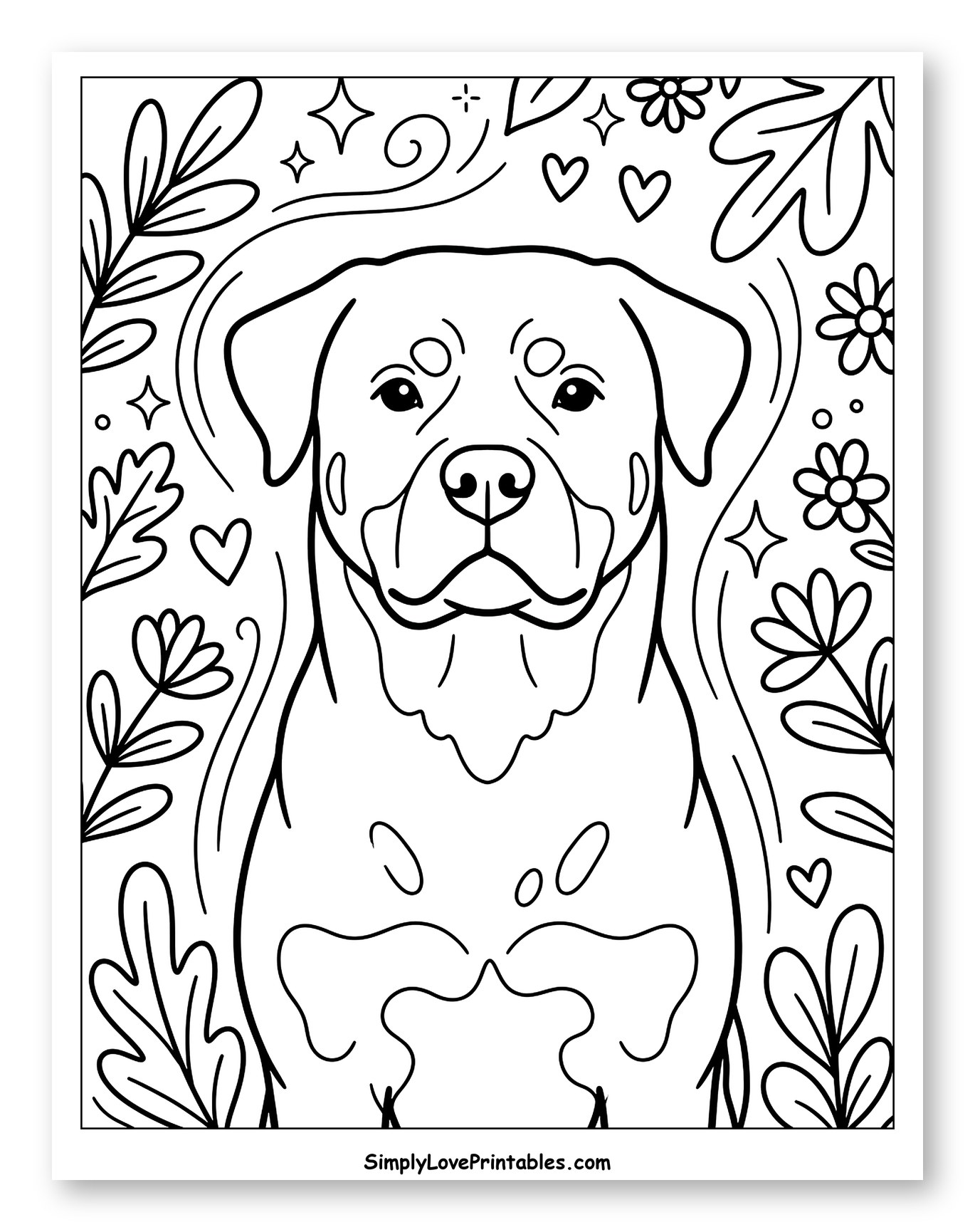 Friendly Dog Portrait with Natural Accents