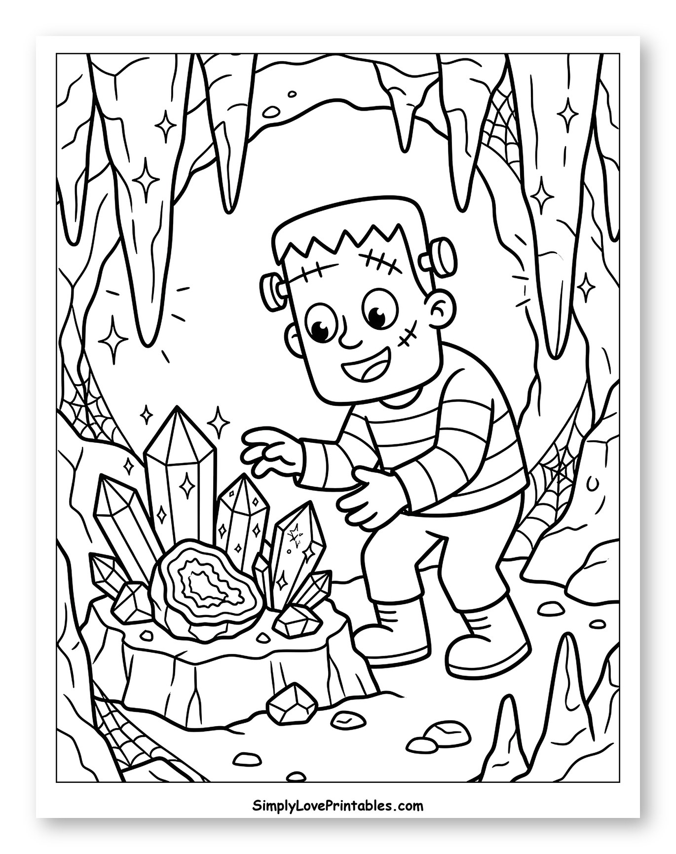 Friendly Frankenstein Exploring a Gemstone Cave