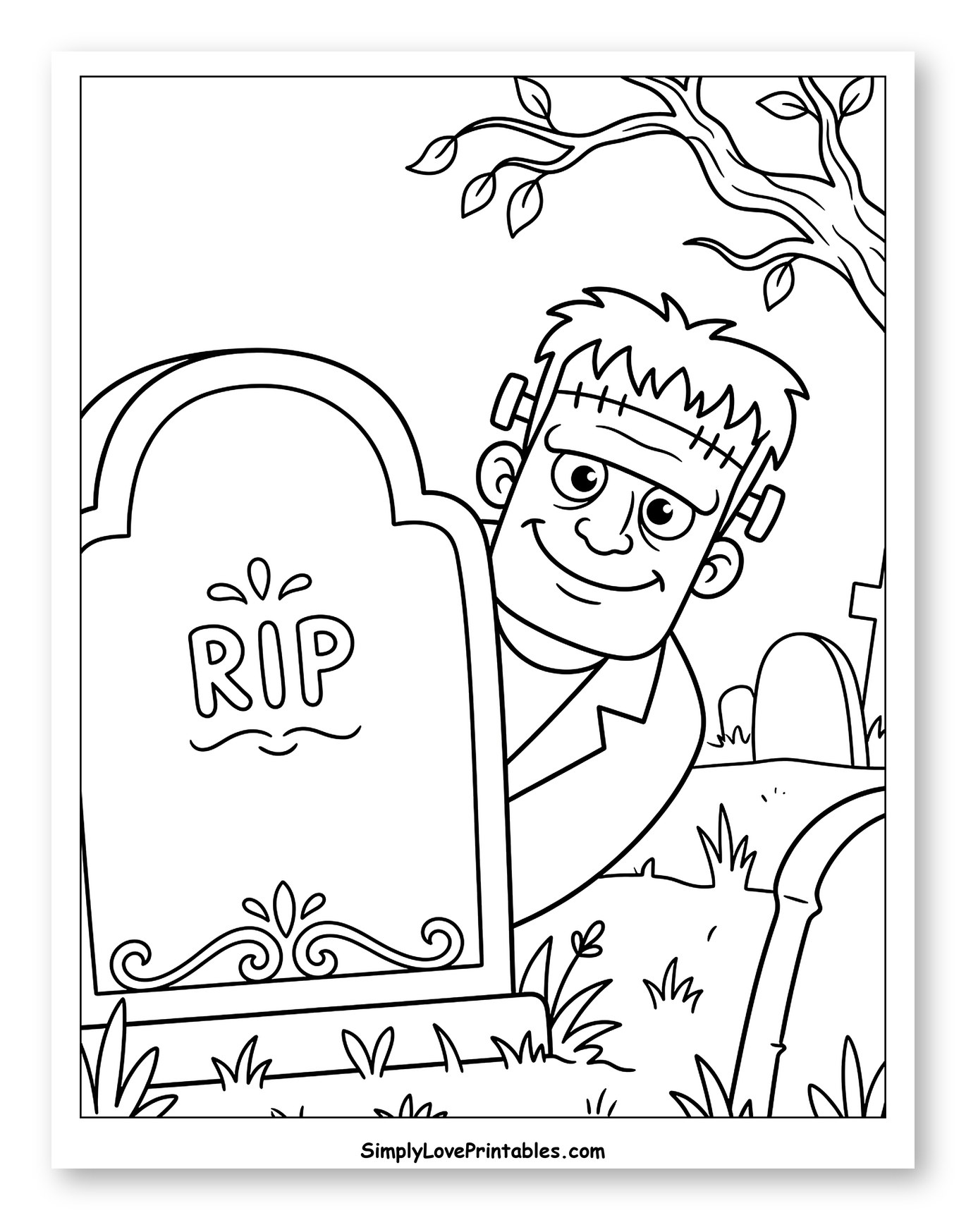 Friendly Frankenstein Monster in a Graveyard