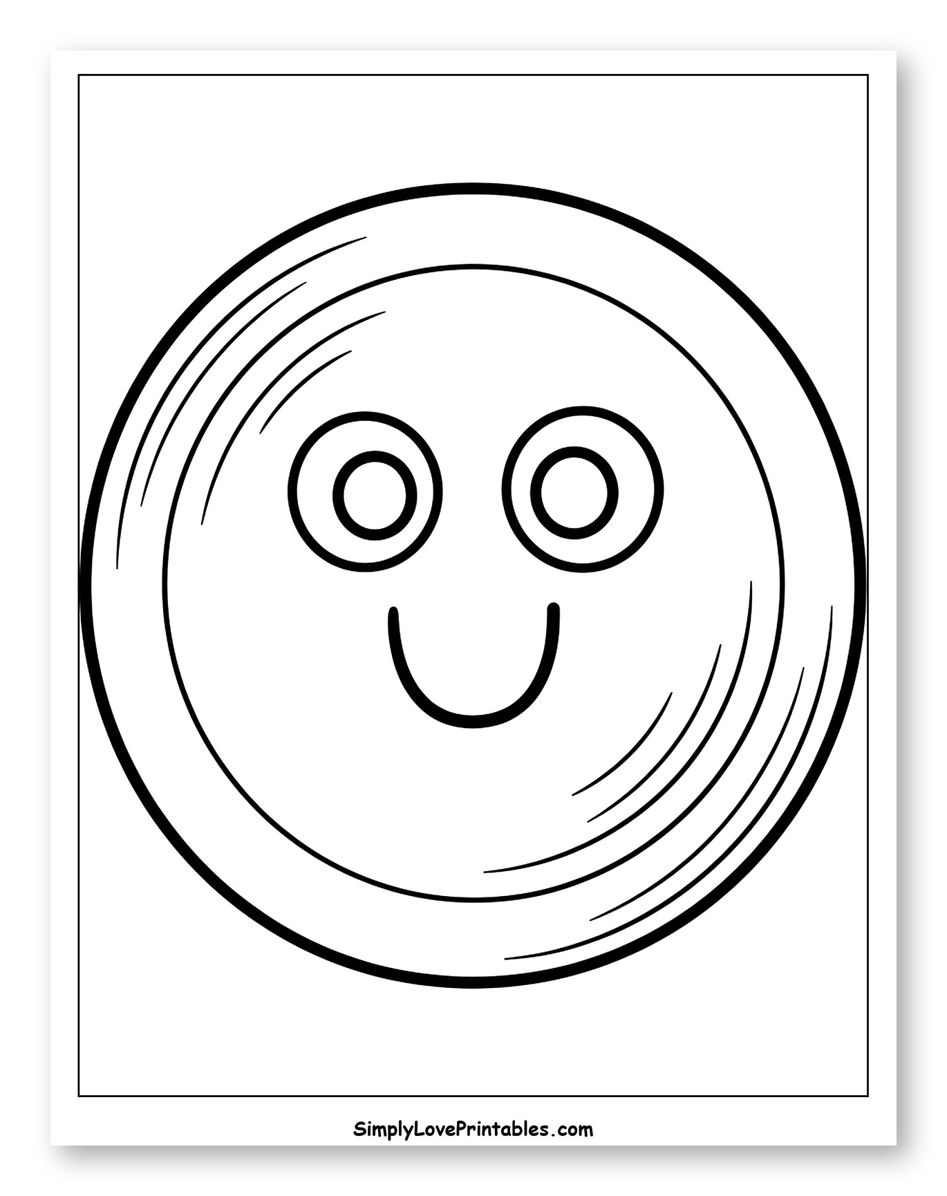 Friendly Frisbee with a Face to Color for Toddlers