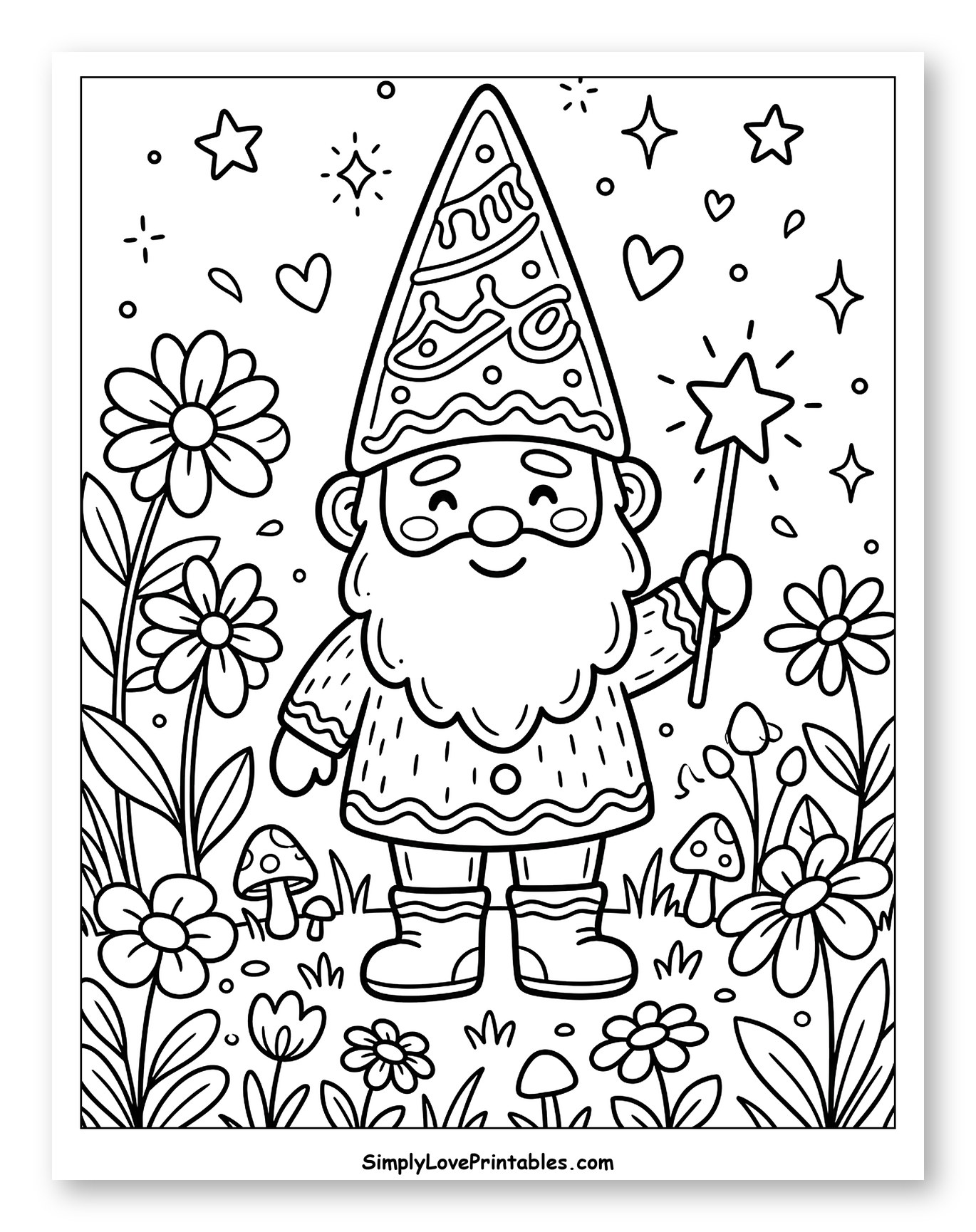 Friendly Garden Gnome with a Magic Wand