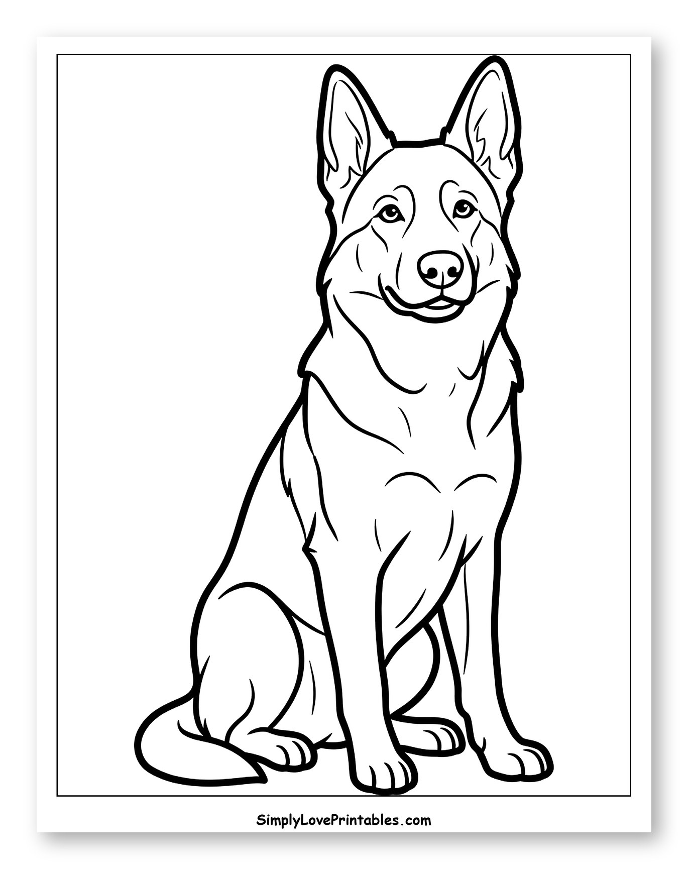 Friendly German Shepherd Dog Sitting Pose