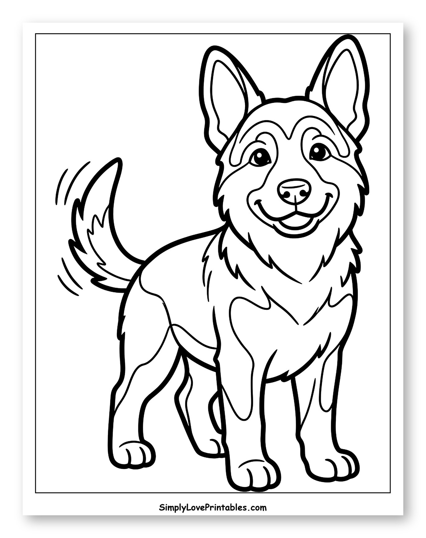 Friendly German Shepherd Dog Wagging Tail