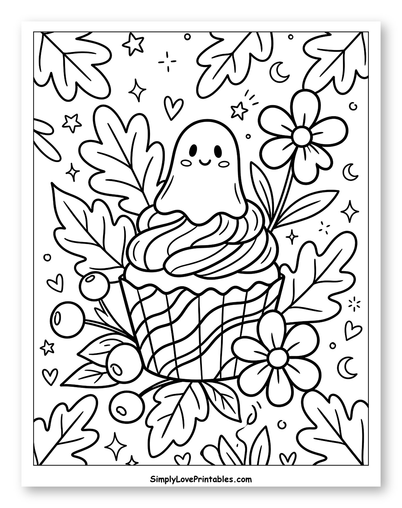 Friendly Ghost Cupcake with Fall Decor