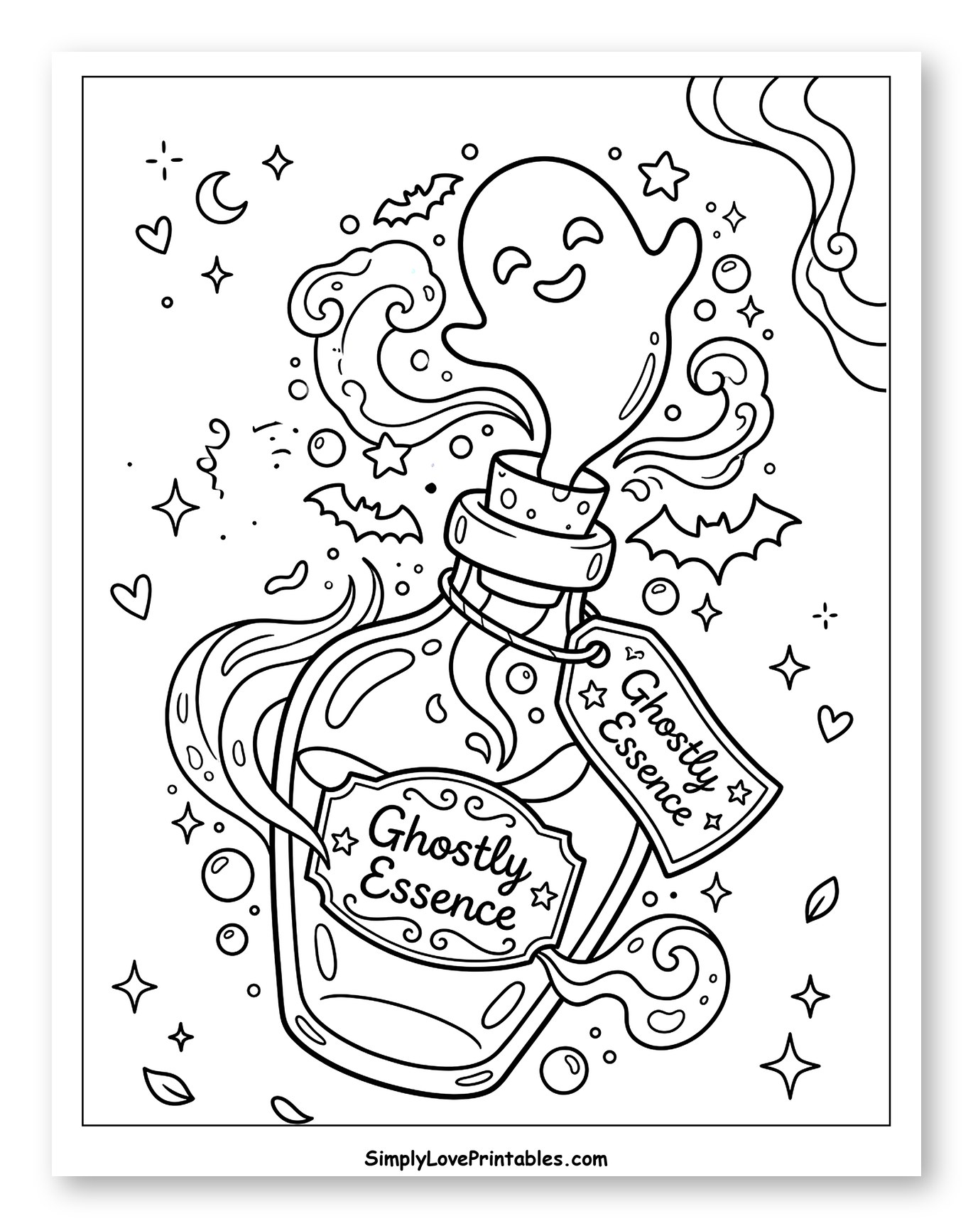 Friendly Ghost Escaping a Potion Bottle
