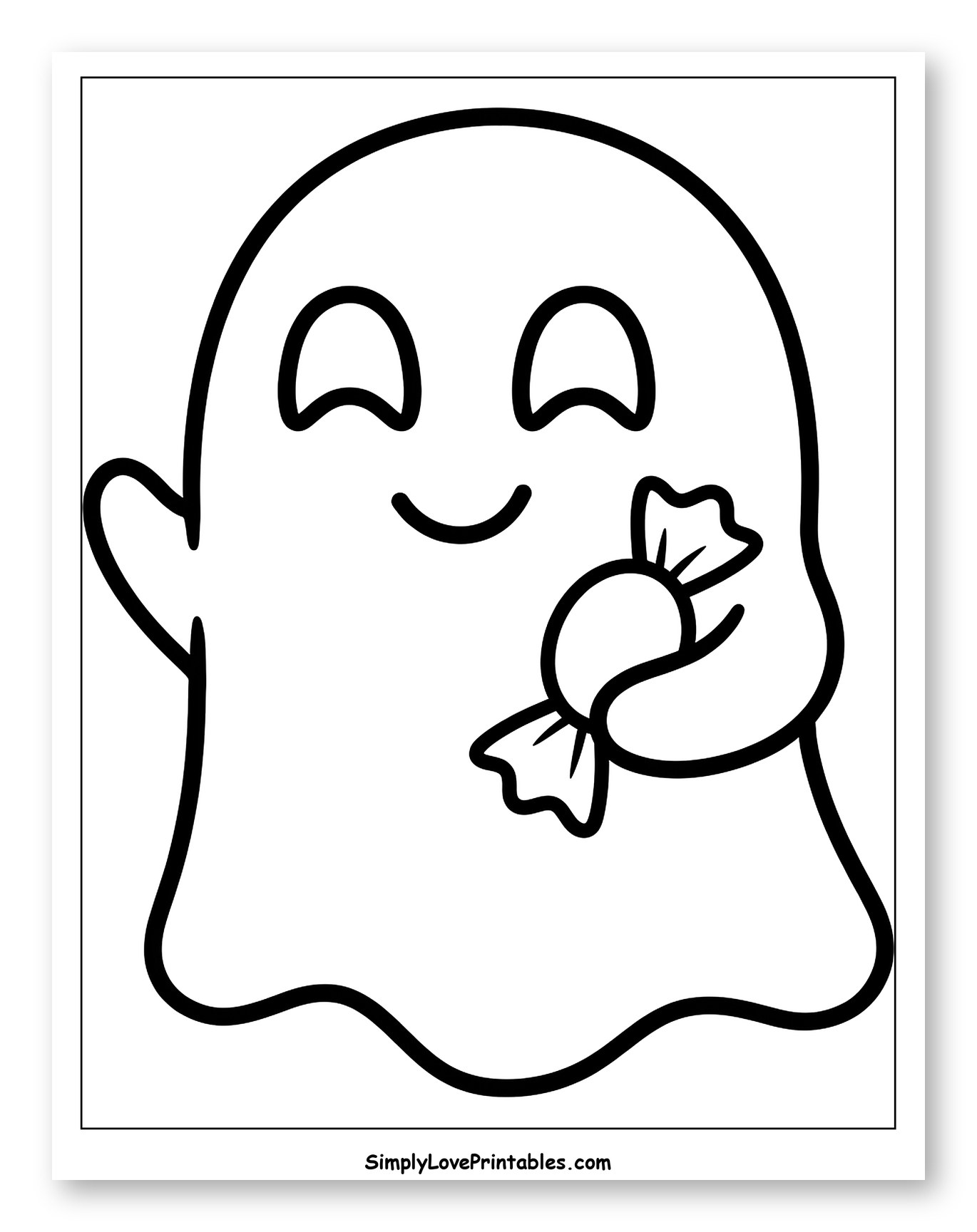 Friendly Ghost Holding a Piece of Candy