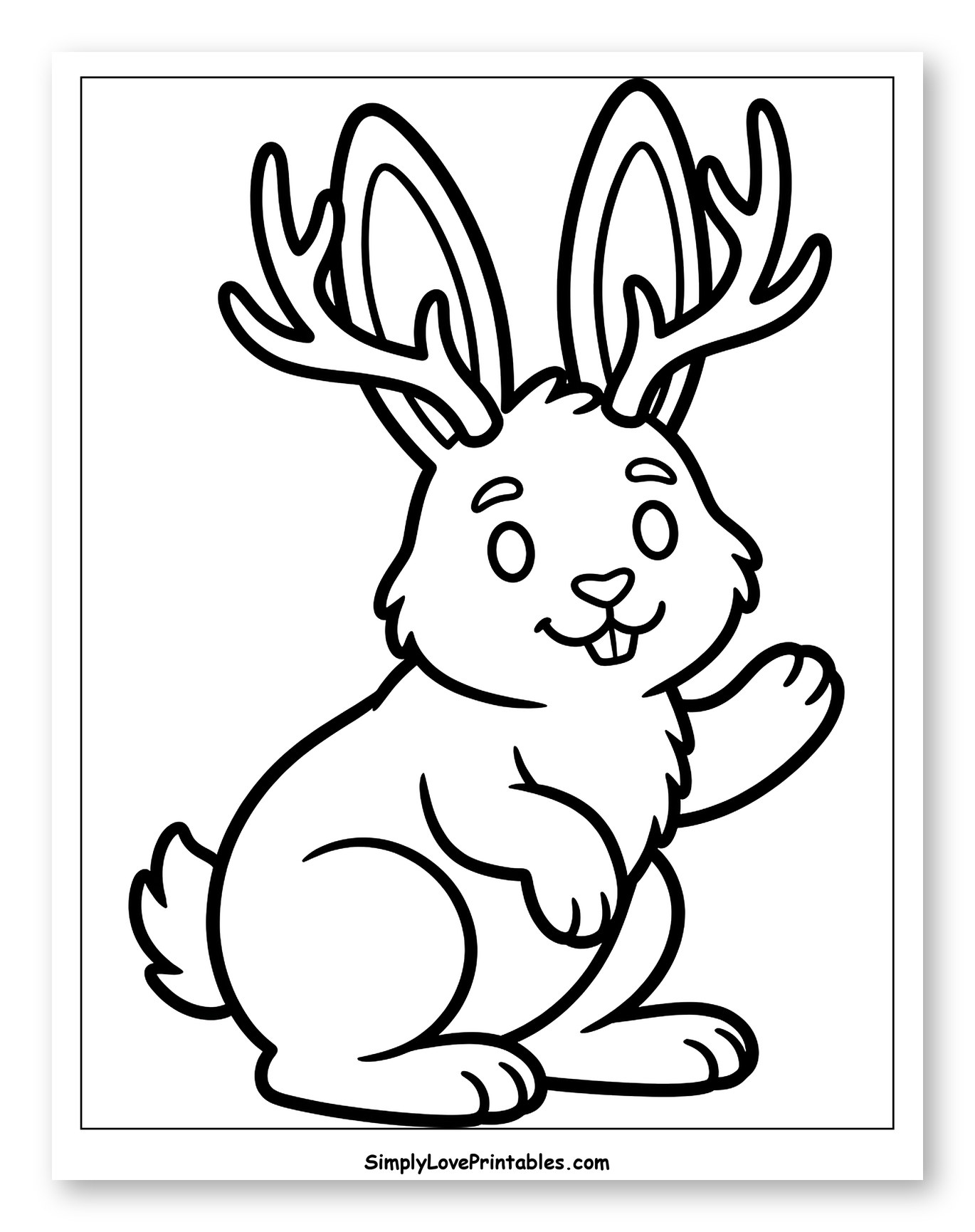 Friendly Jackalope Waving Hello