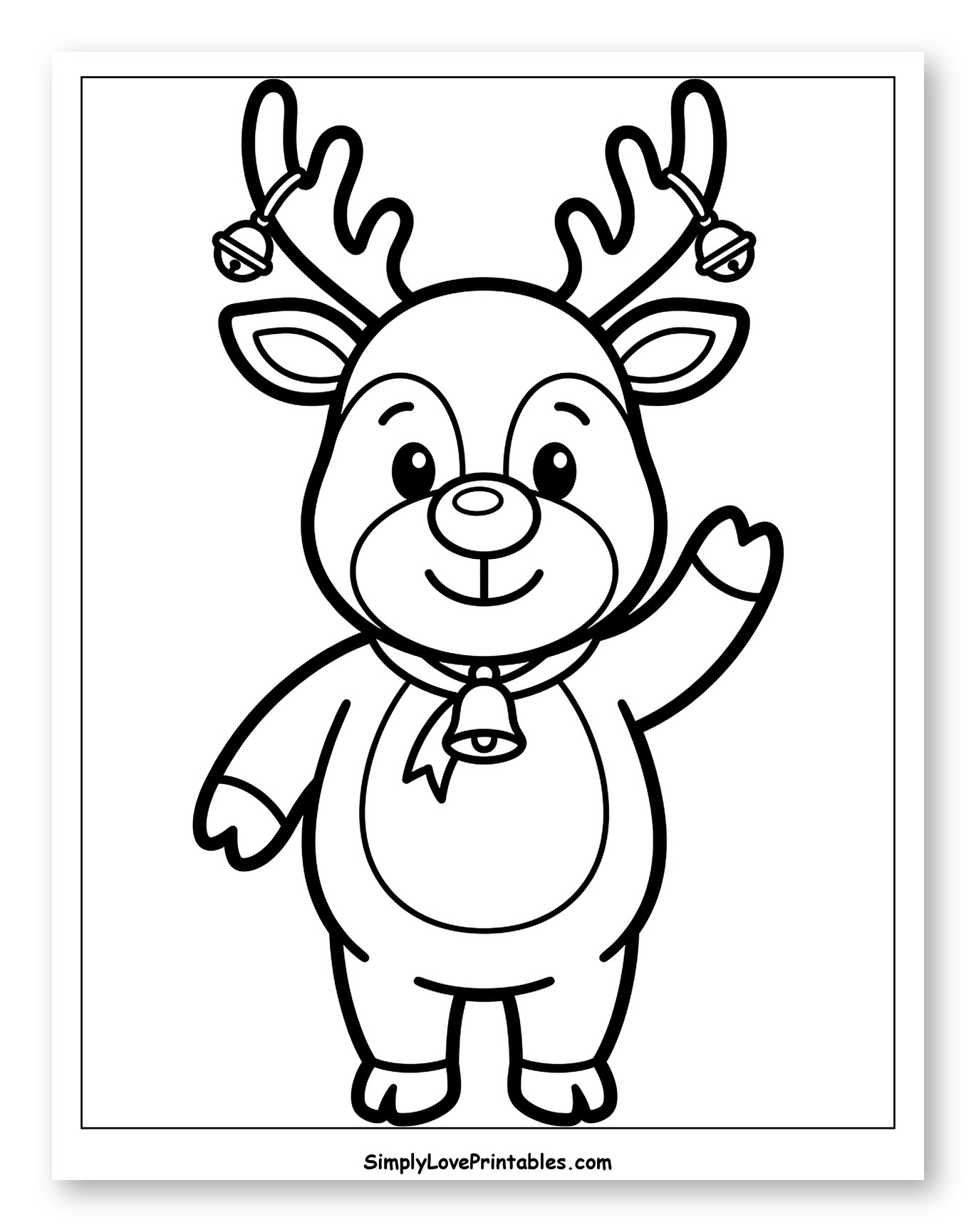 Friendly Little Reindeer Waving Hello