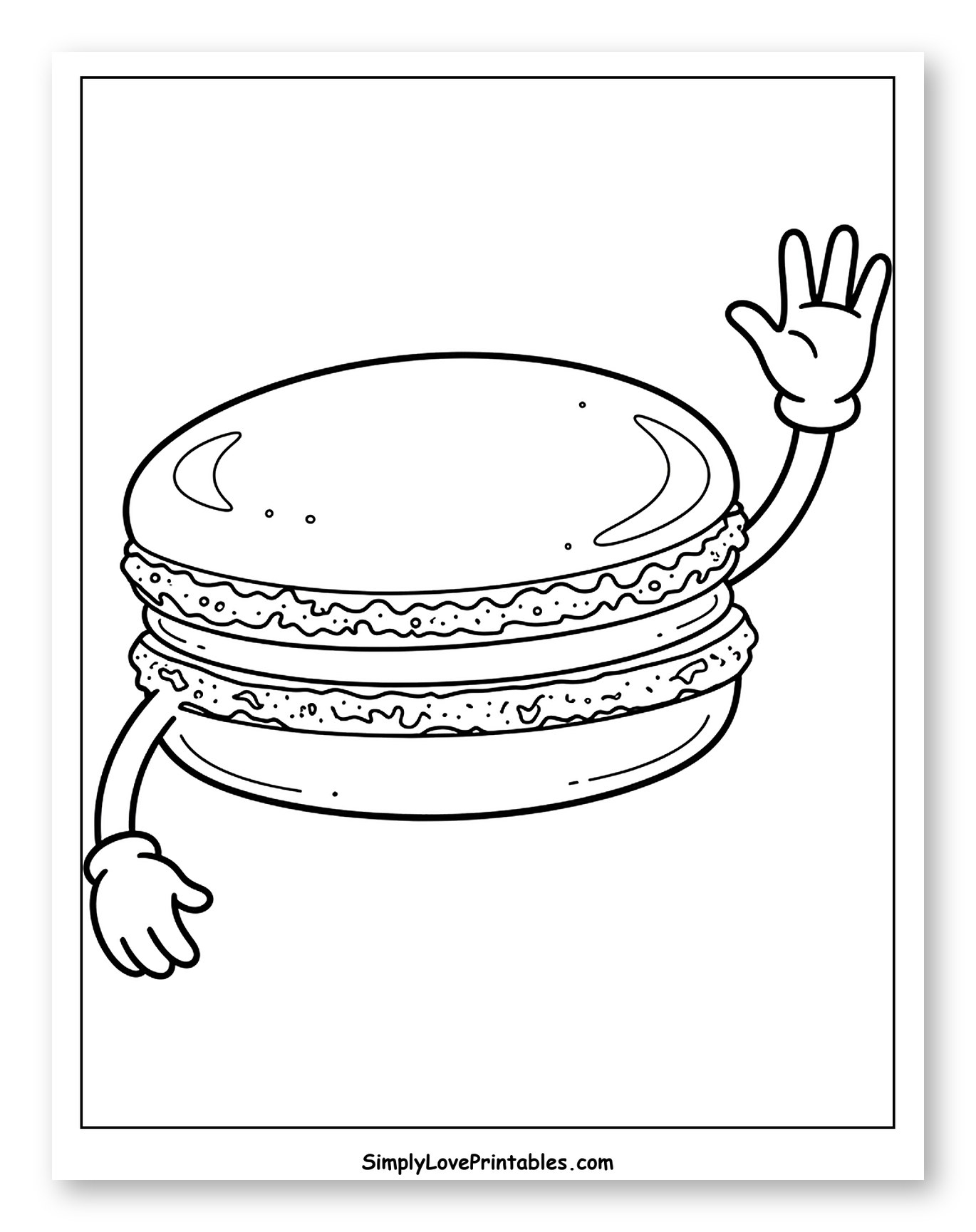 Friendly Macaron Character Waving