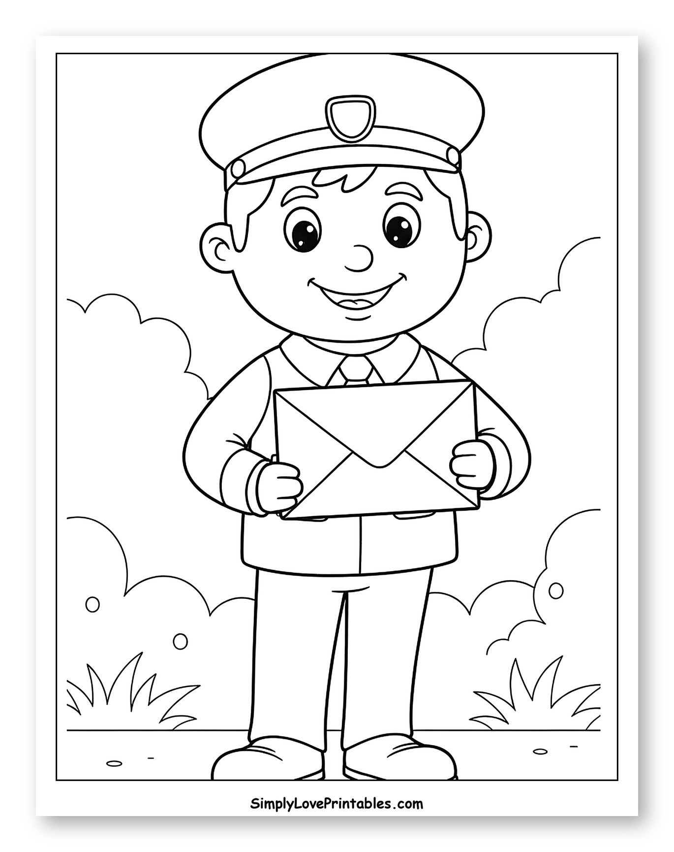 Friendly Mailman Delivering a Letter