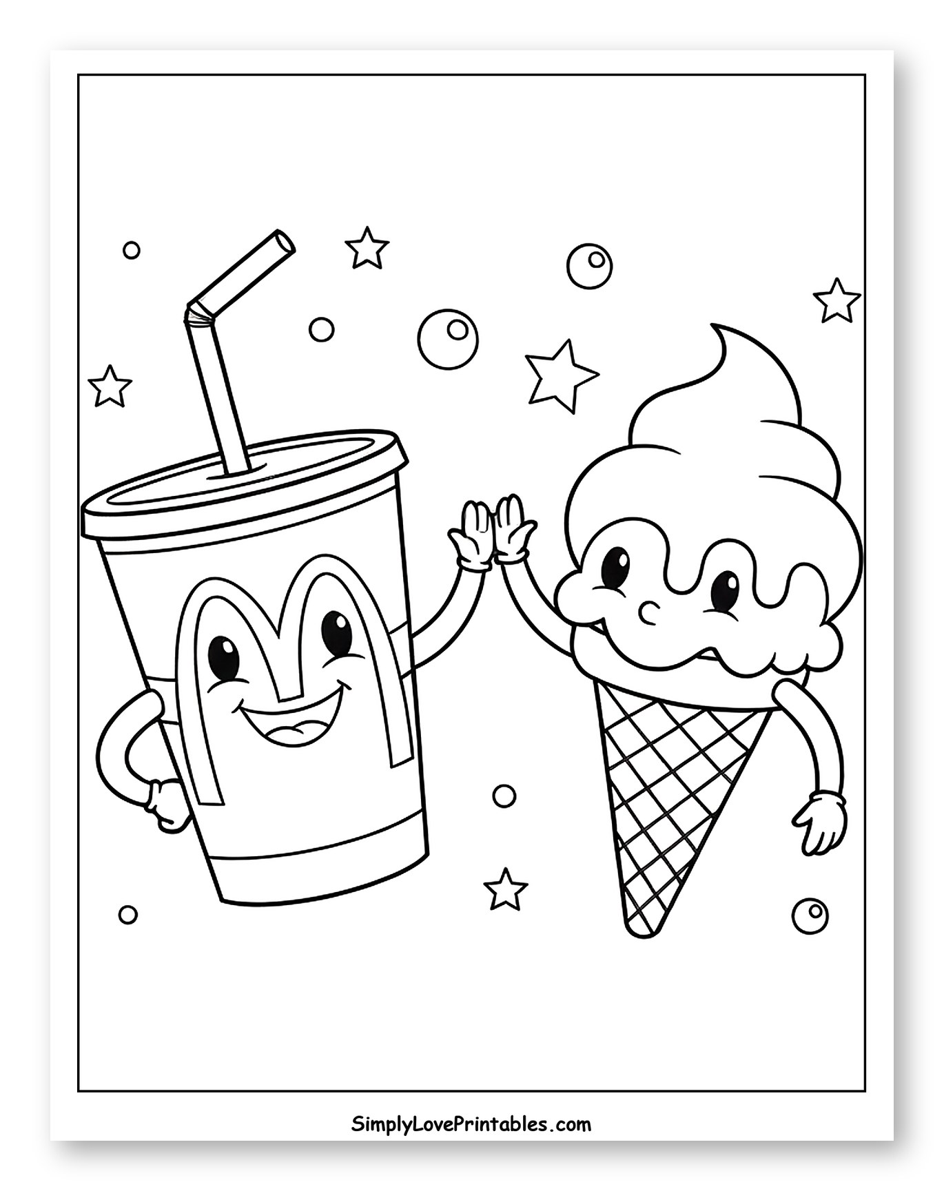 Friendly McDonald's Cup and Ice Cream High-Fiving