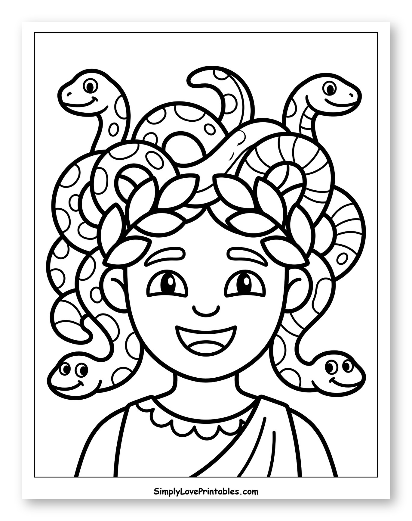 Friendly Medusa with Happy Snakes