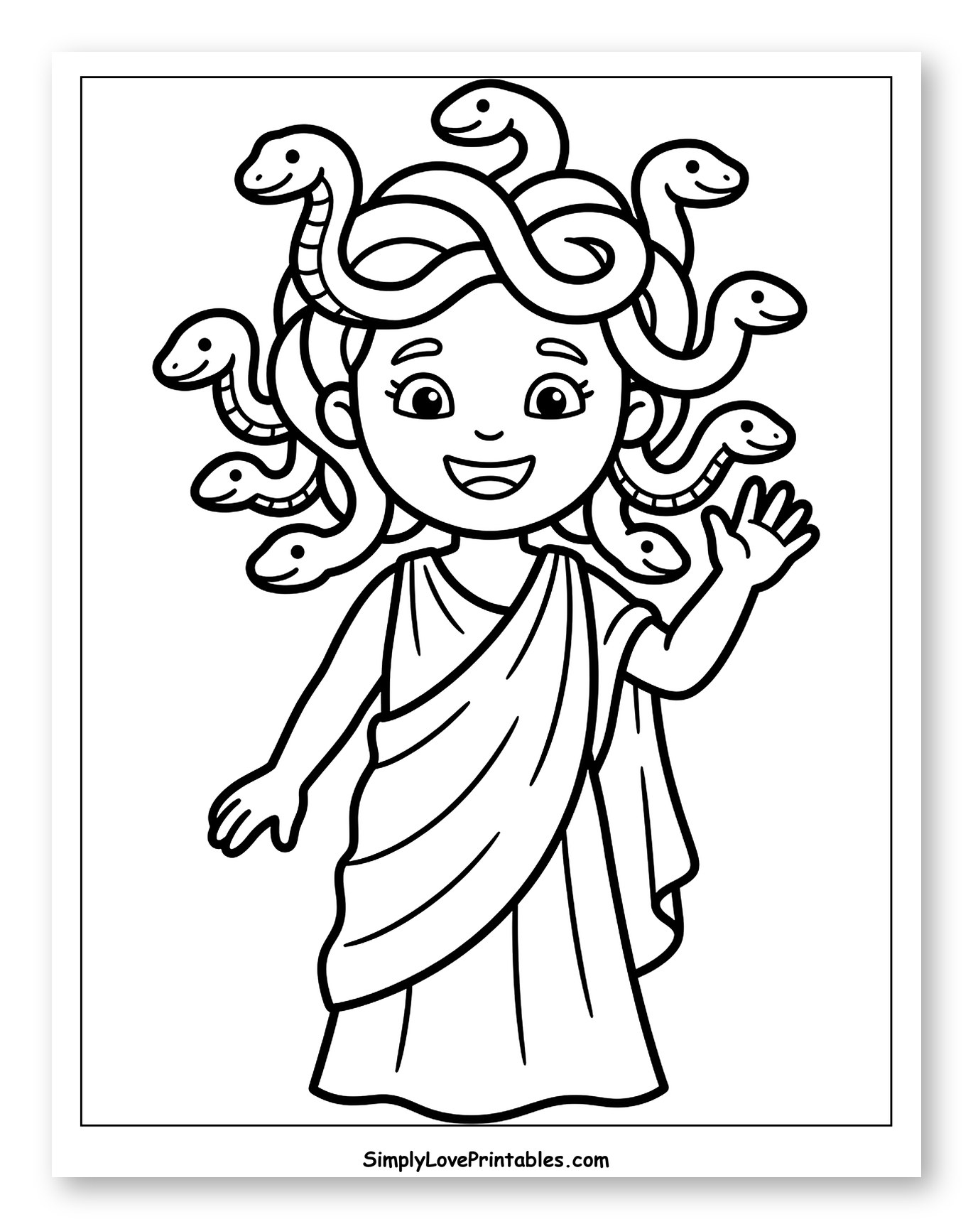 Friendly Medusa with Wavy Snakes