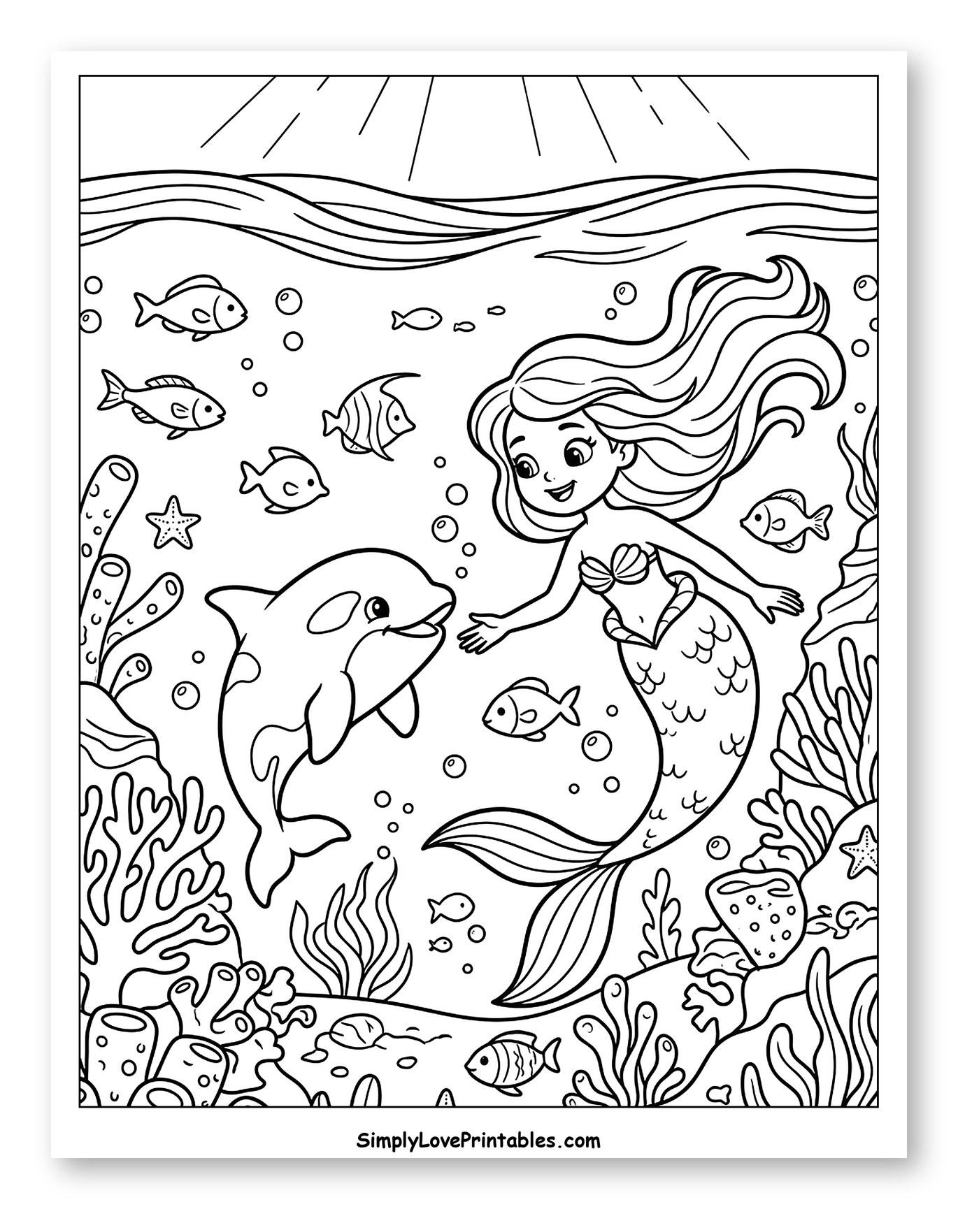 Friendly Mermaid Meets an Orca