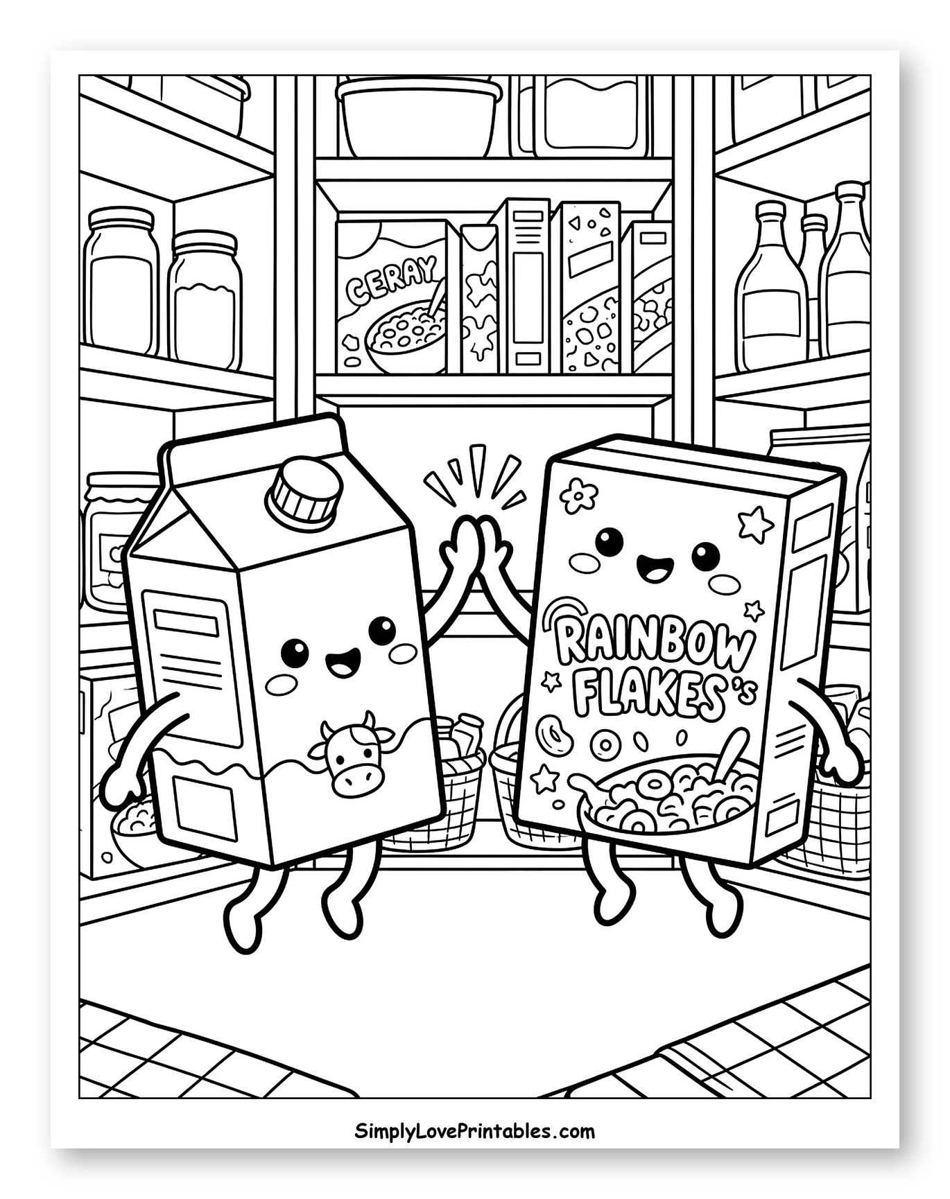 Friendly Milk and Cereal Box High-Five