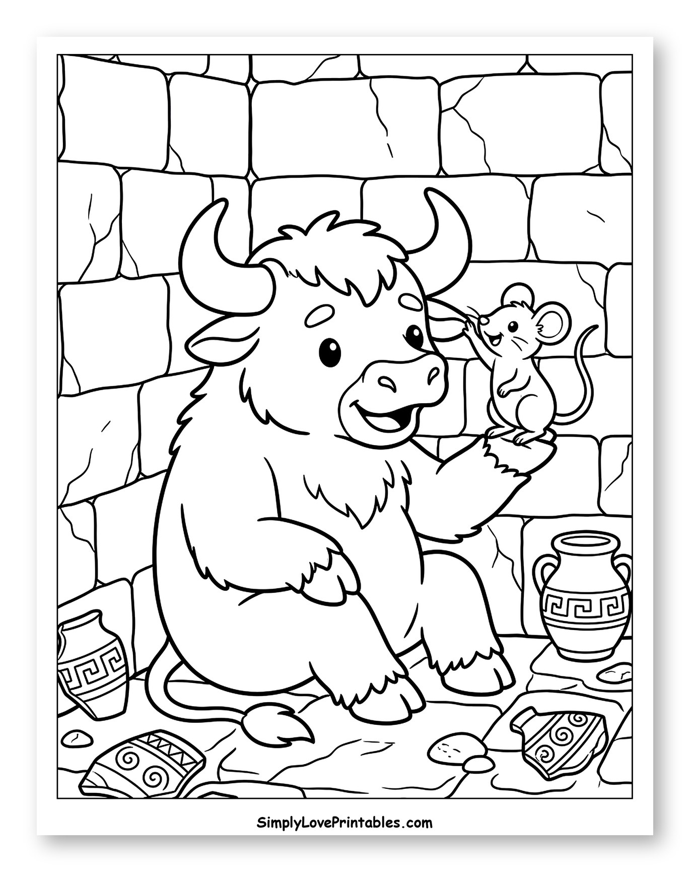 Friendly Minotaur Playing with a Mouse