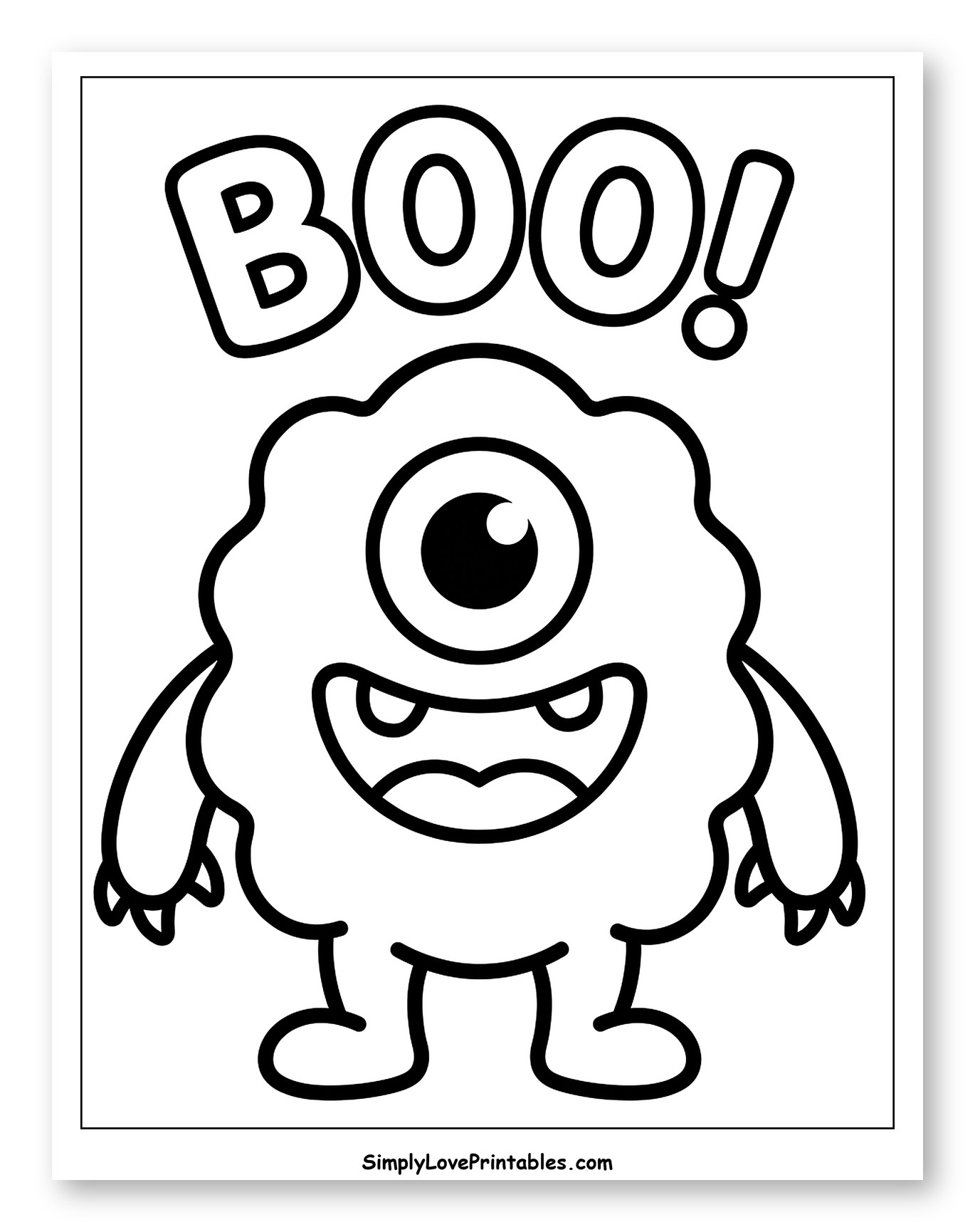 Friendly Monster Saying "BOO!"