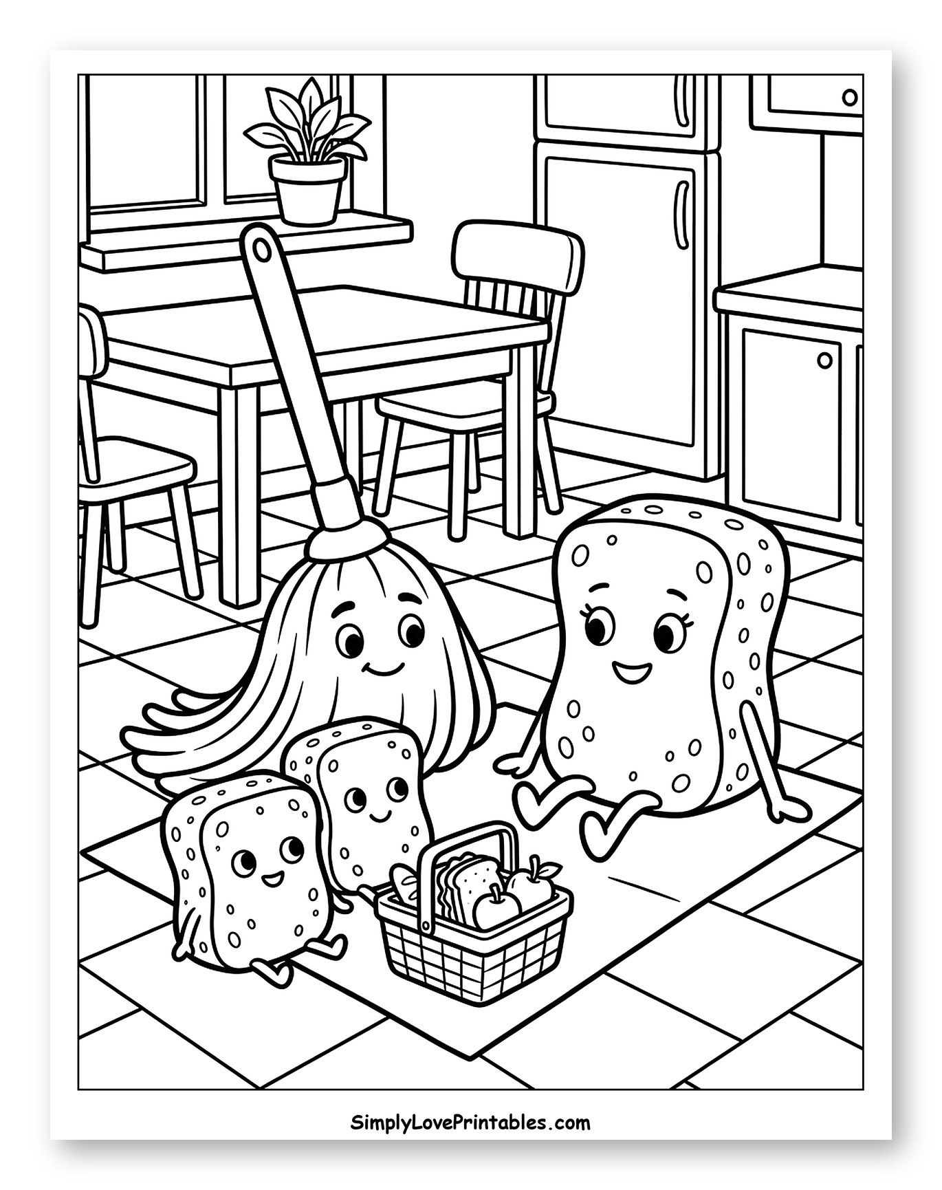Friendly Mop and Toast Family Picnic