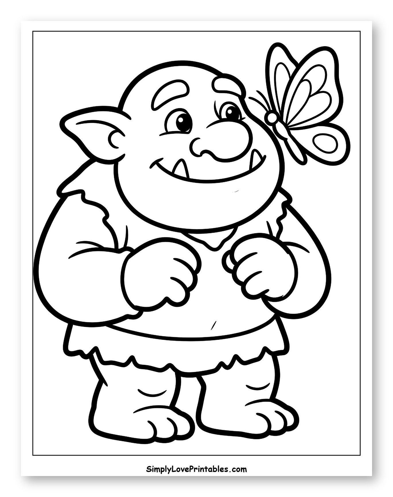 Friendly Ogre with Butterfly on Head