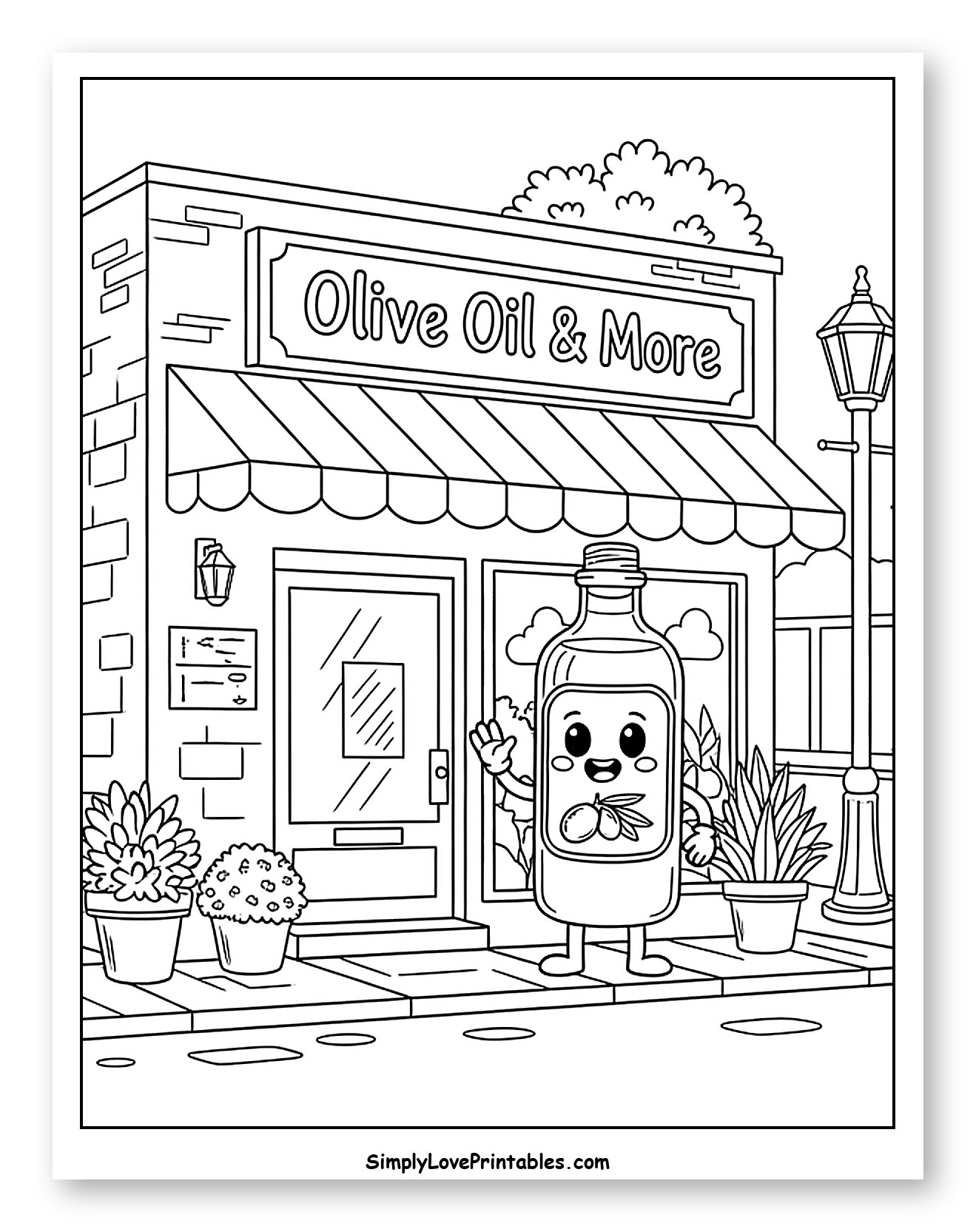 Friendly Olive Oil Bottle at Store