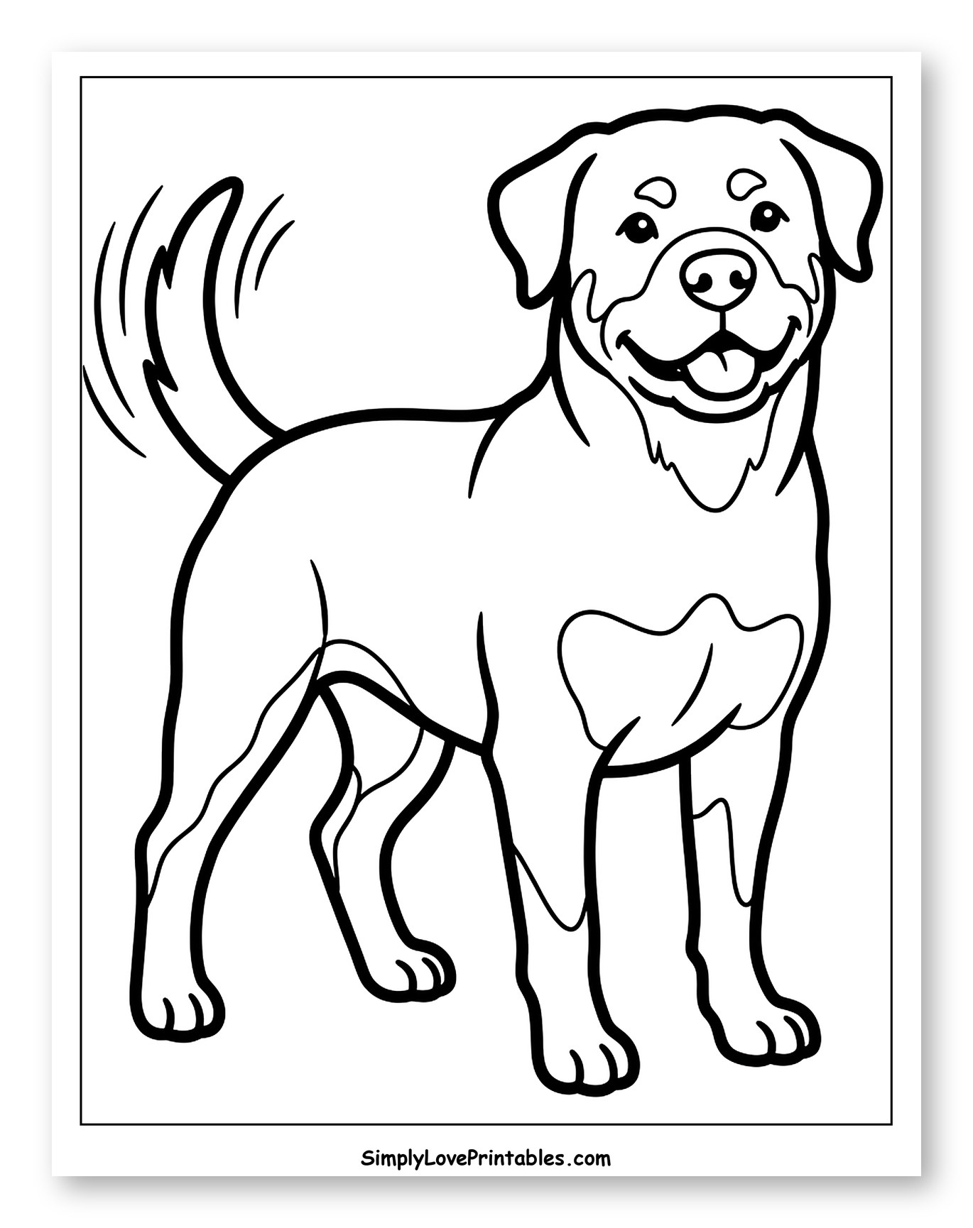 Friendly Rottweiler with Wagging Tail