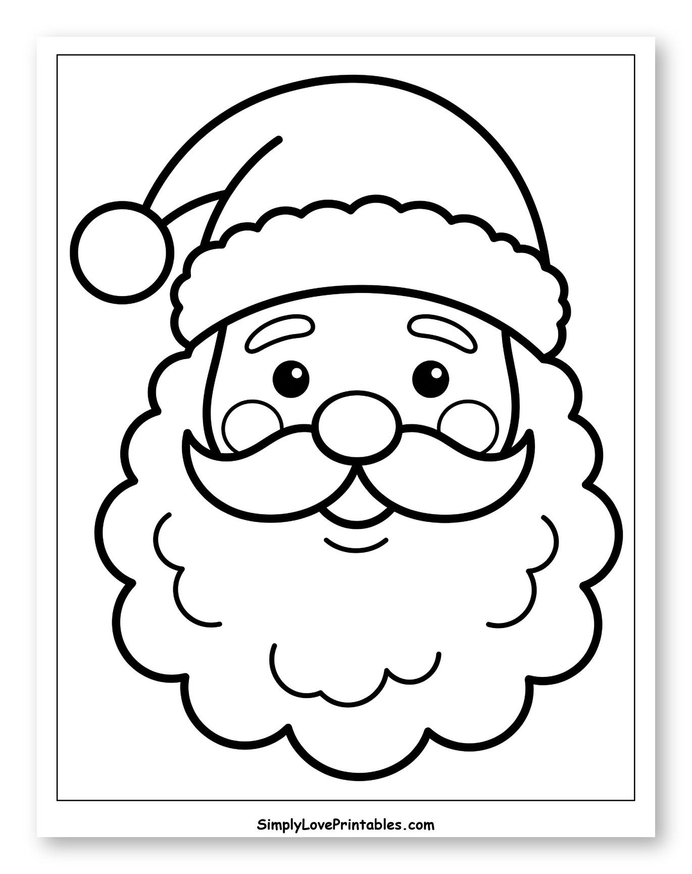 Friendly Santa Claus Face with Fluffy Beard