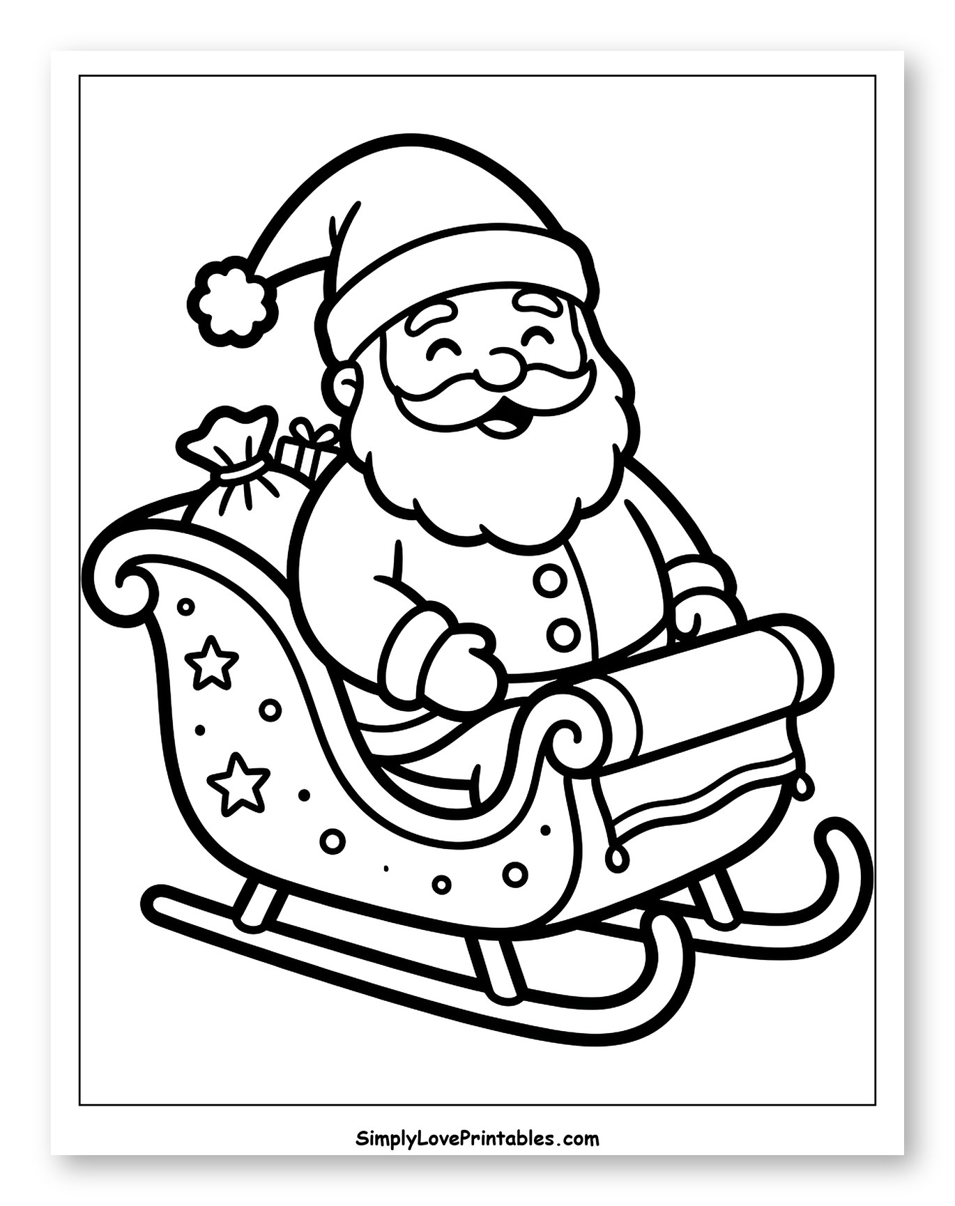 Friendly Santa Claus Riding His Christmas Sleigh
