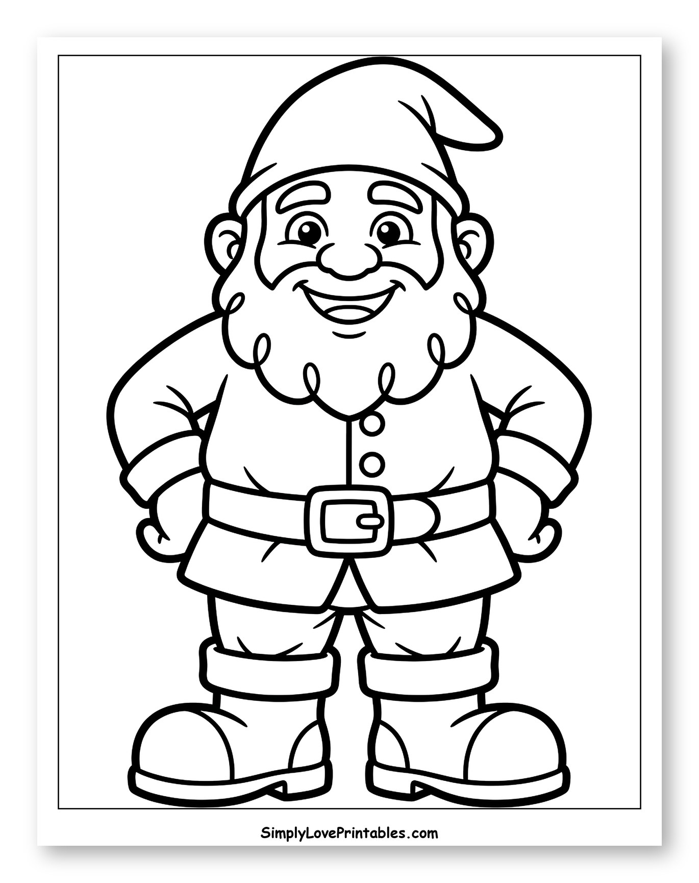 Friendly Smiling Gnome with a Beard