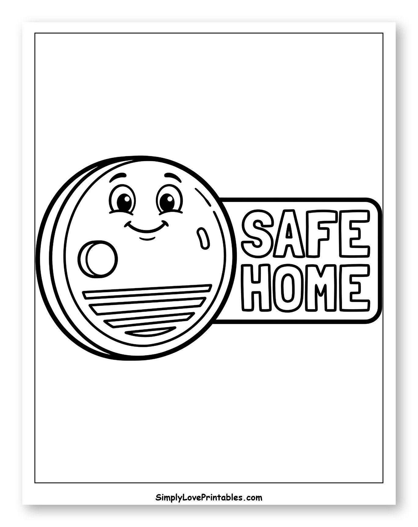 Friendly Smoke Alarm with Safe Home Sign
