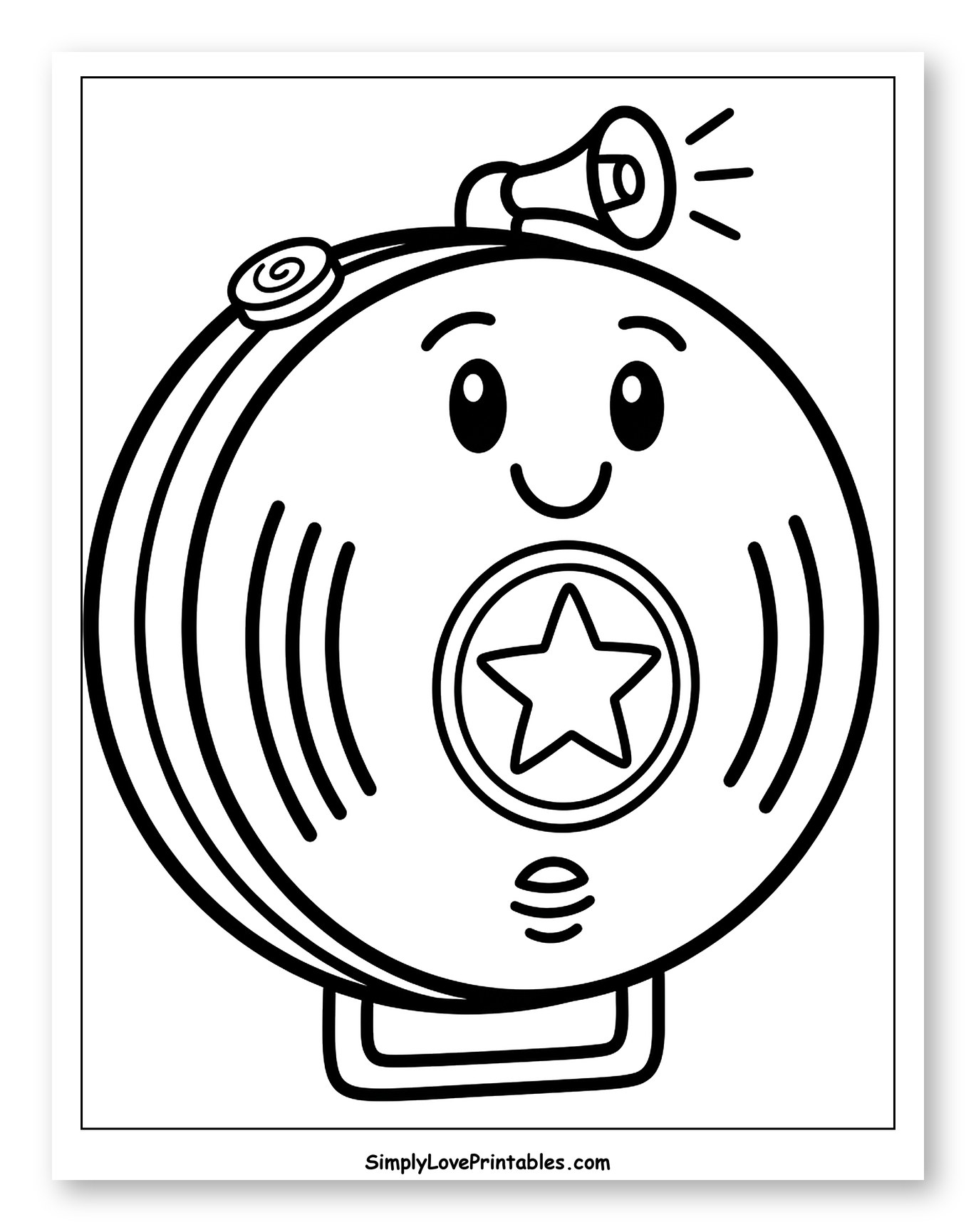 Friendly Smoke Detector with Star and Megaphone