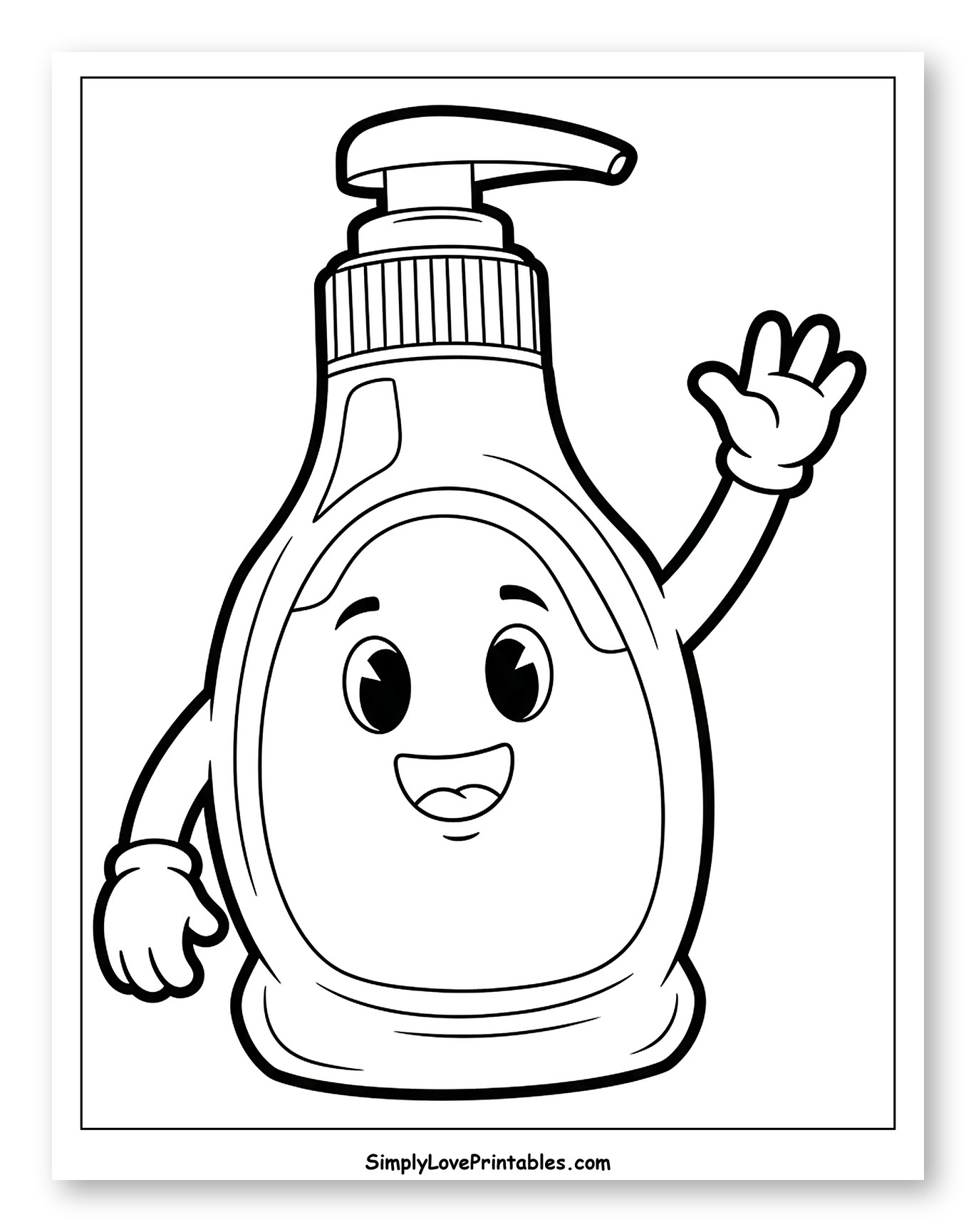 Friendly Soap Dispenser with Waving Hand to Color for Toddlers