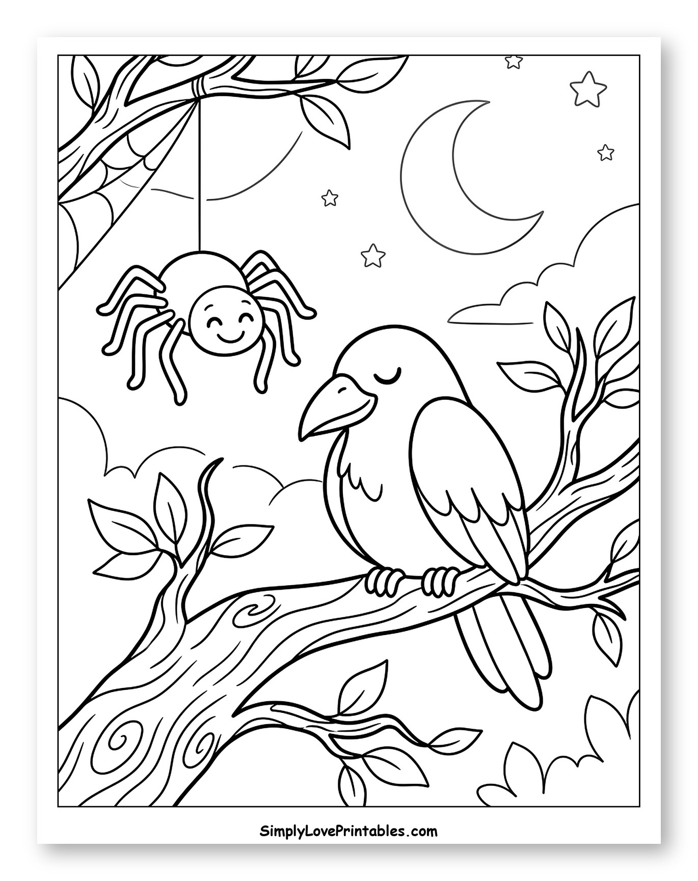 Friendly Spider and Sleeping Crow