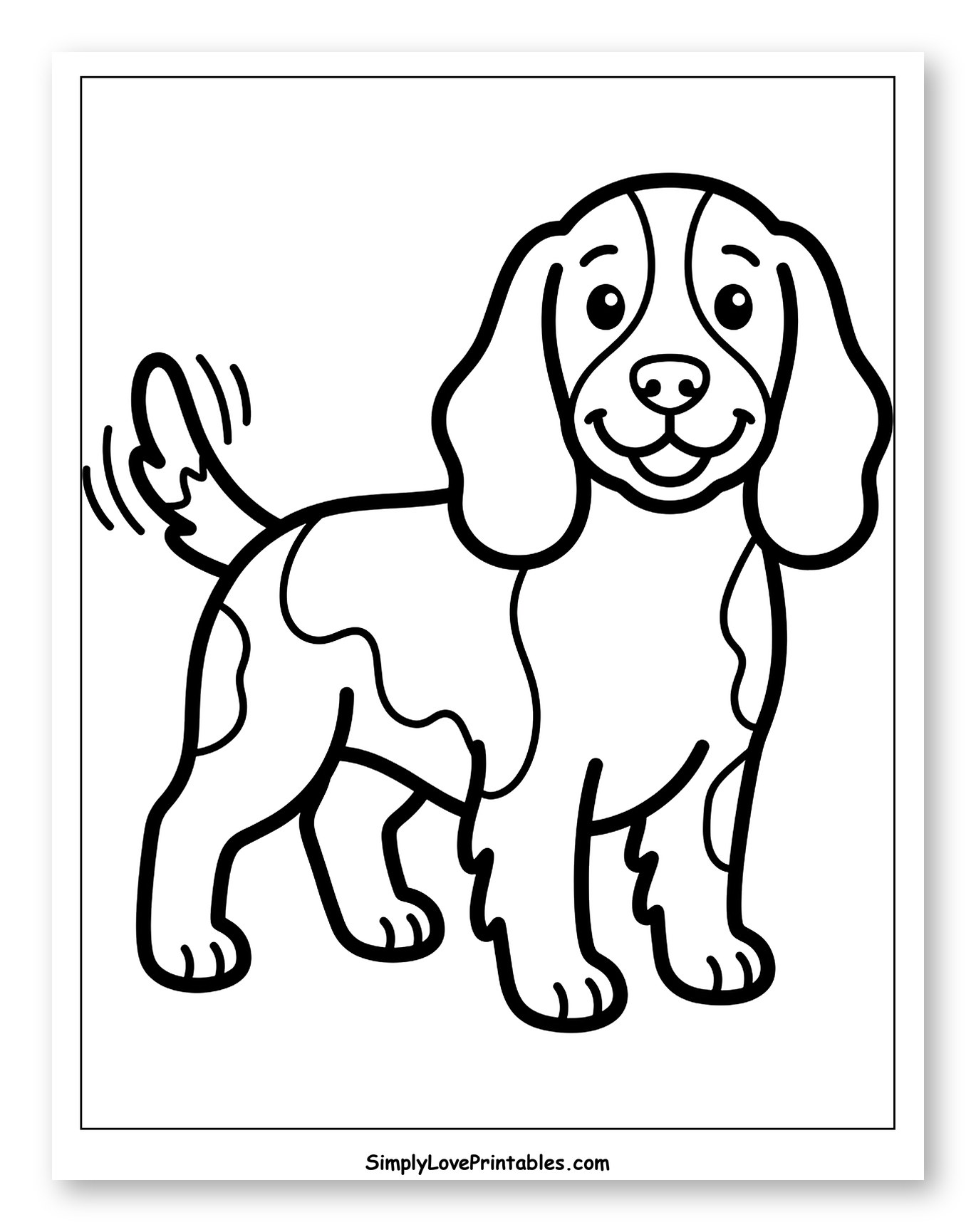 Friendly Spotted Spaniel Wagging its Tail