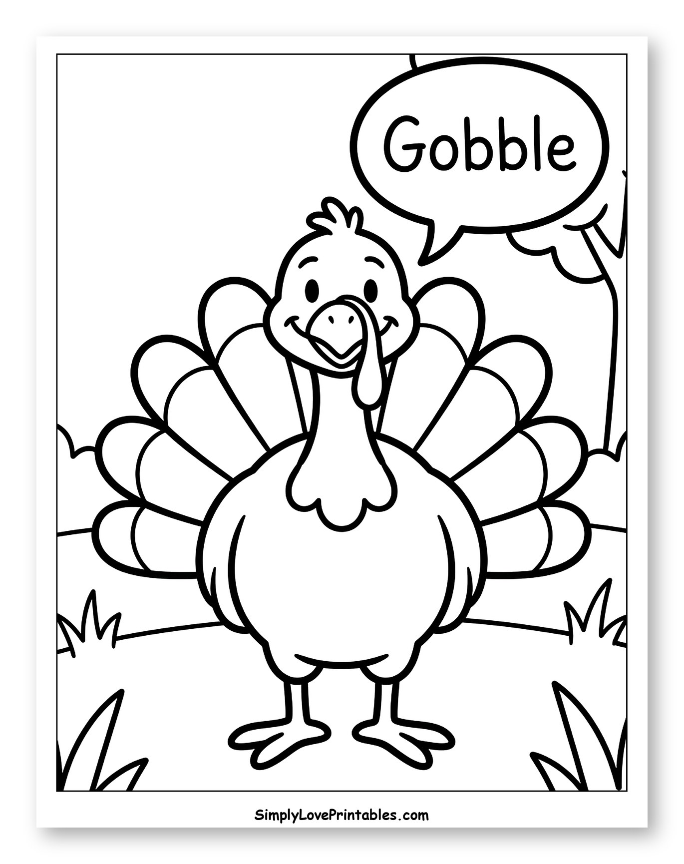 Friendly Turkey Gobbling in the Grass