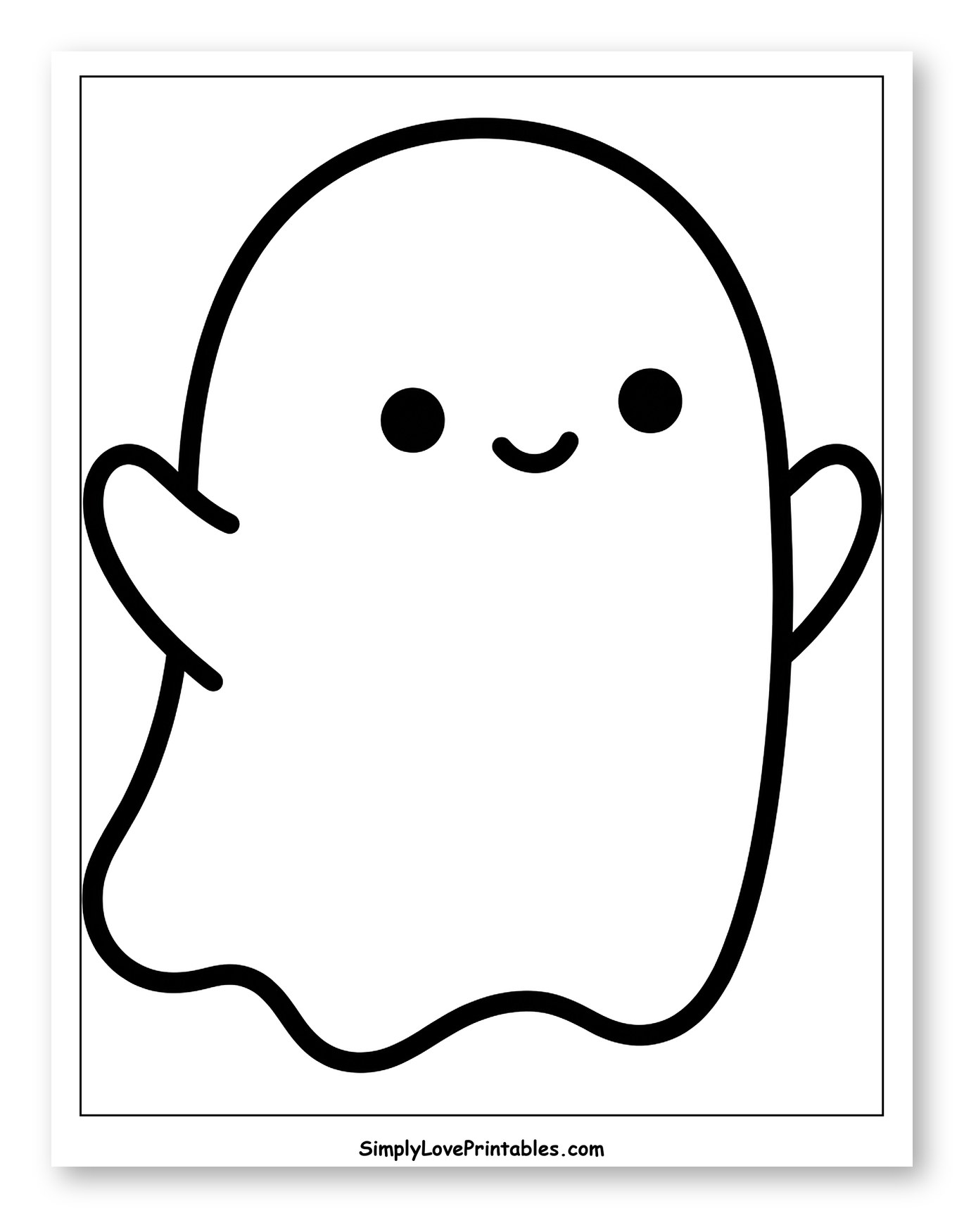 Friendly Waving Cartoon Ghost