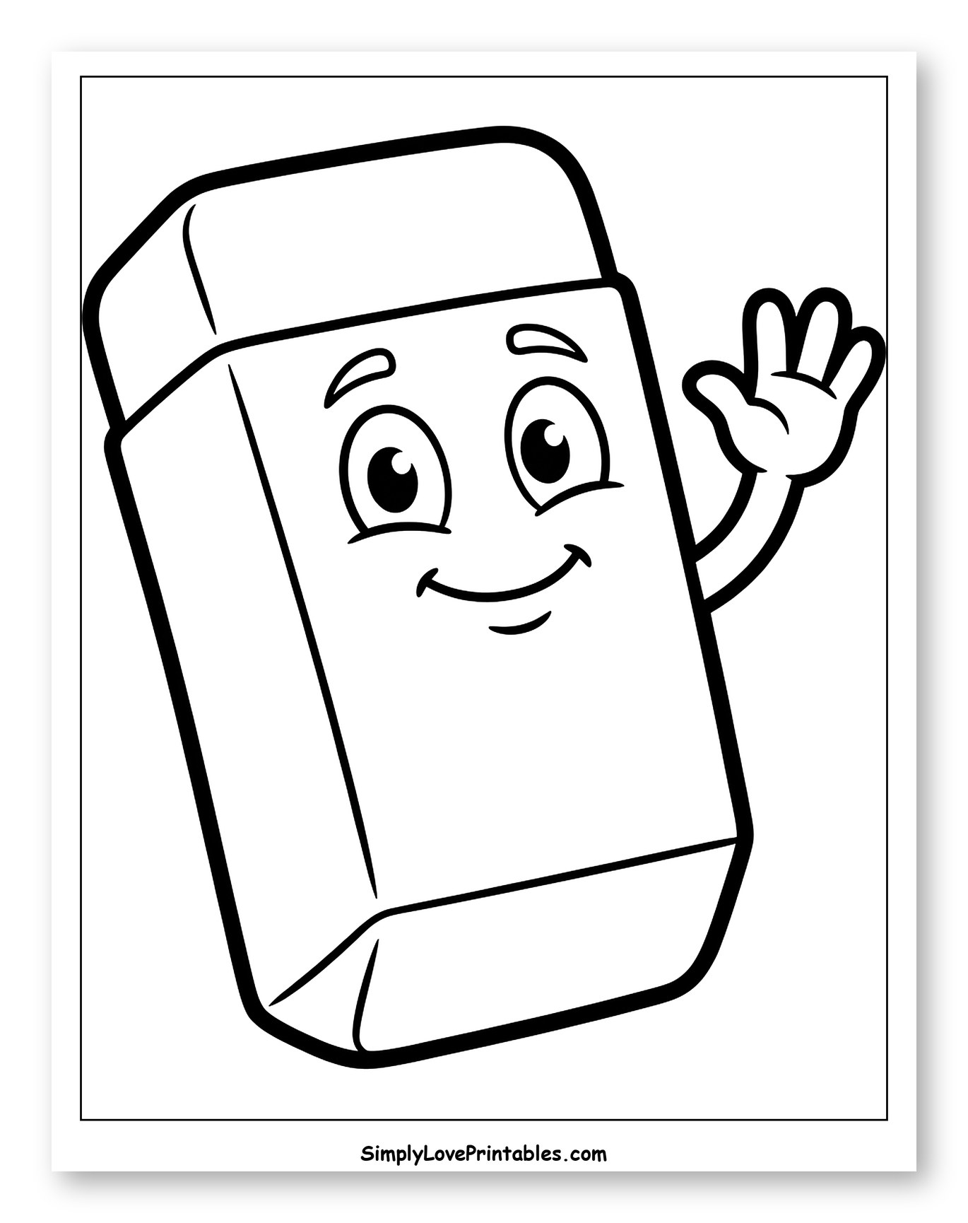 Friendly Waving Eraser with a Face