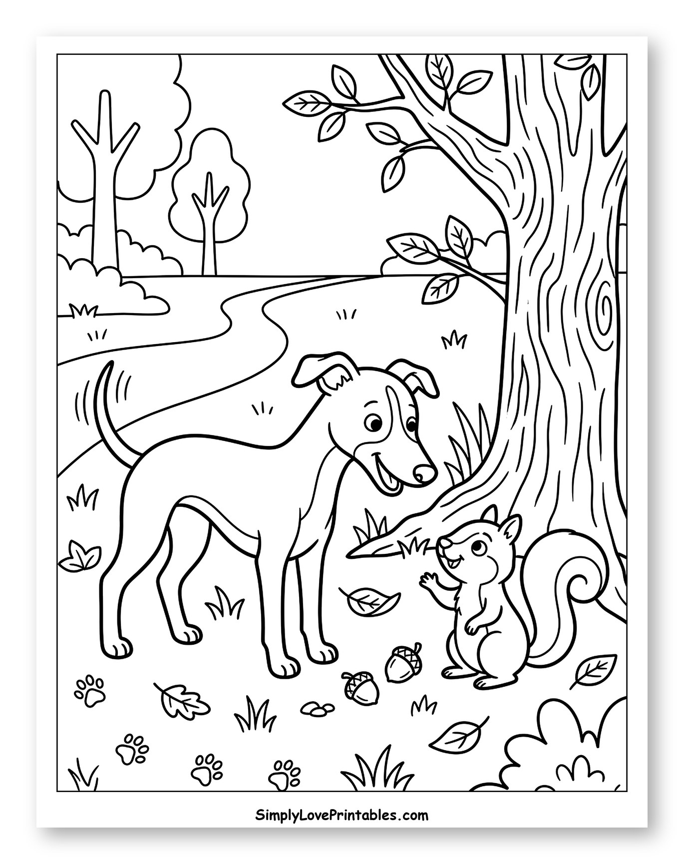 Friendly Whippet and Squirrel in an Autumn Park