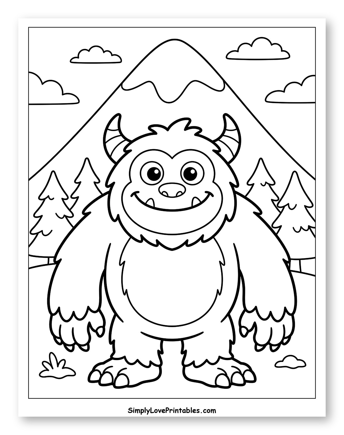 Friendly Yeti in Snowy Mountains