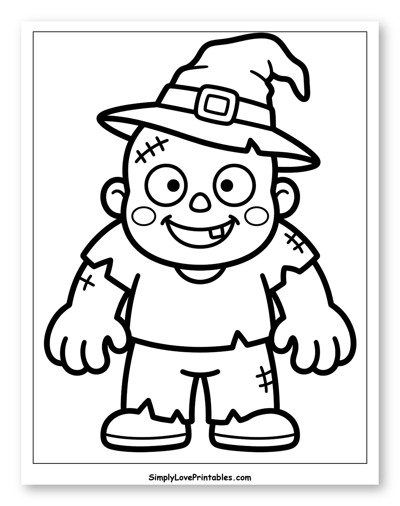 Friendly Zombie Wearing a Witch Hat