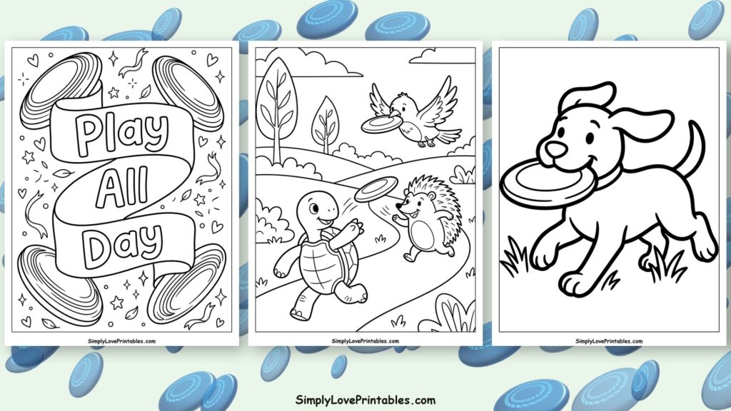 Frisbee coloring pages featured image