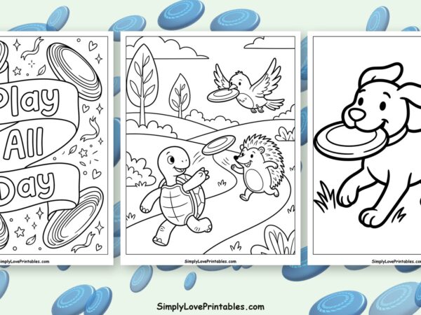 Frisbee coloring pages featured image