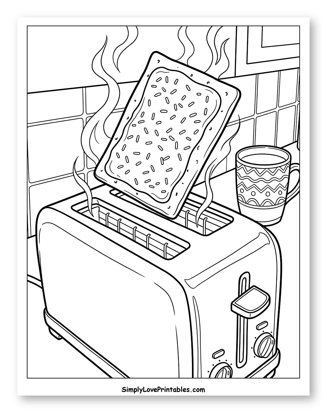 Frosted Pop Tart Jumping from Toaster to Color